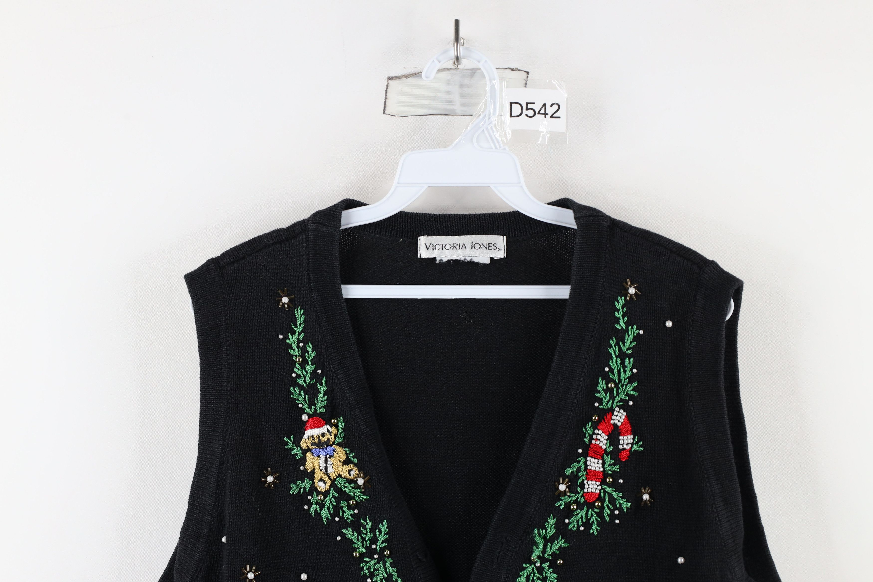 Vintage Vintage 90s Streetwear Embroidered Christmas Sweater Vest Size L / US 10 / IT 46 - 2 Thumbnail