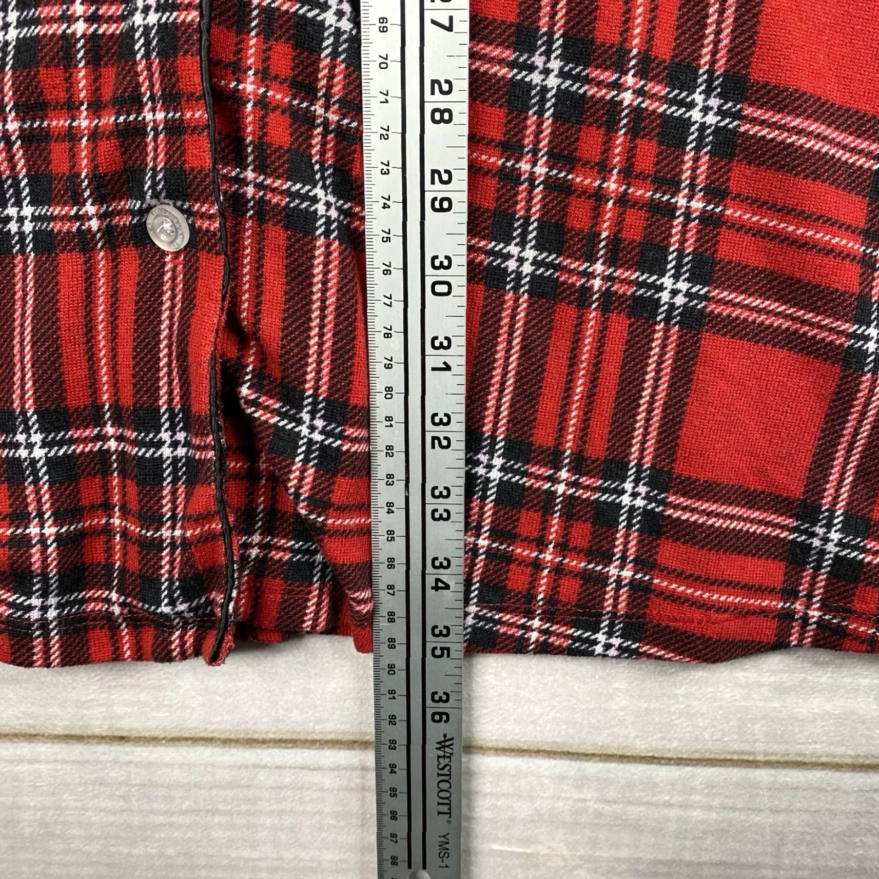 Laura Ashley Laura Ashley Womens XL Sleepshirt Plaid Nightgown Red Pocket Button V-Neck Soft Cozy Thermal Knit Flannel Lightweight Fall Winter 90s Theme (None) Size XL / US 12-14 / IT 48-50 - 5 Thumbnail