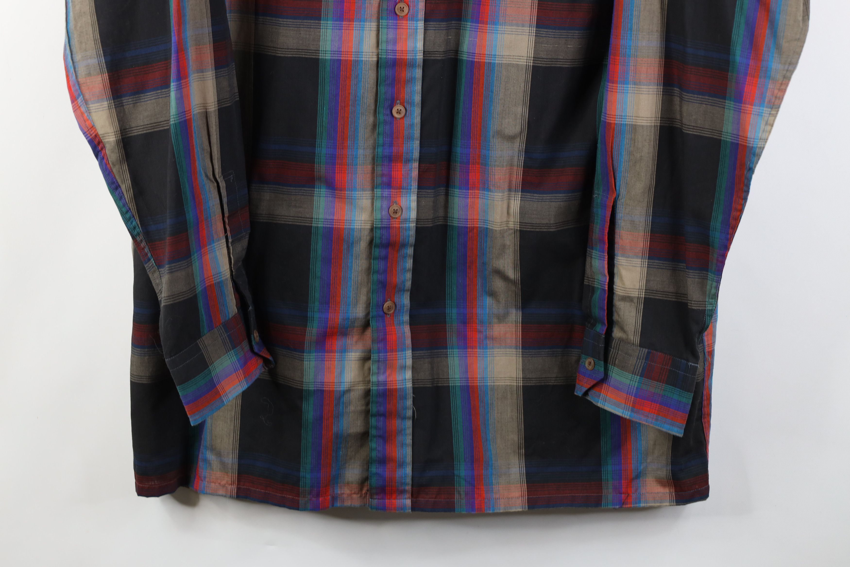 Vintage Vintage 70s 80s Streetwear Button Shirt Rainbow Plaid Size US L / EU 52-54 / 3 - 3 Thumbnail