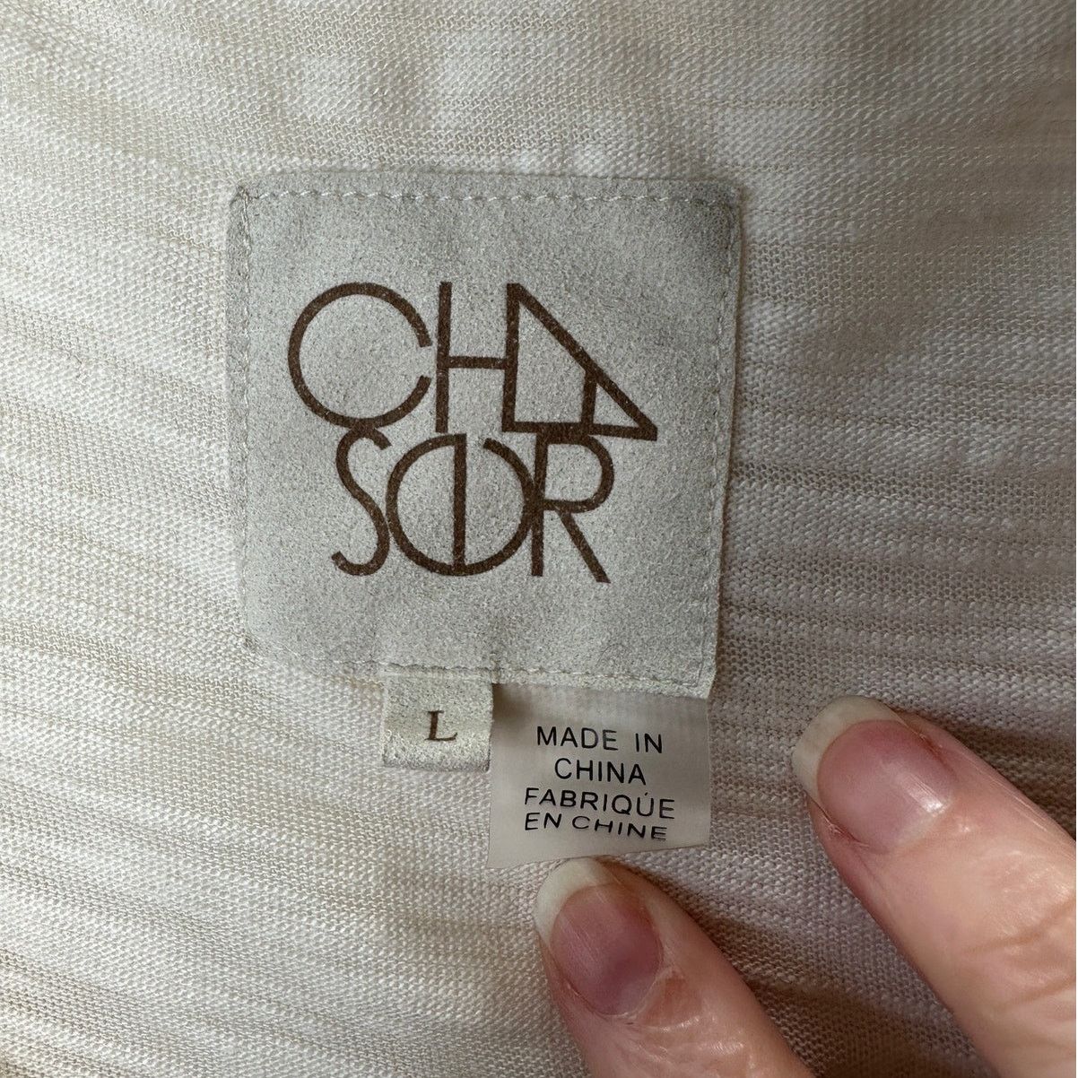 Chaser Brand Chaser Cream V-Neck Cold Shoulder Long Sleeve Burnout Top L Size L / US 10 / IT 46 - 8 Thumbnail