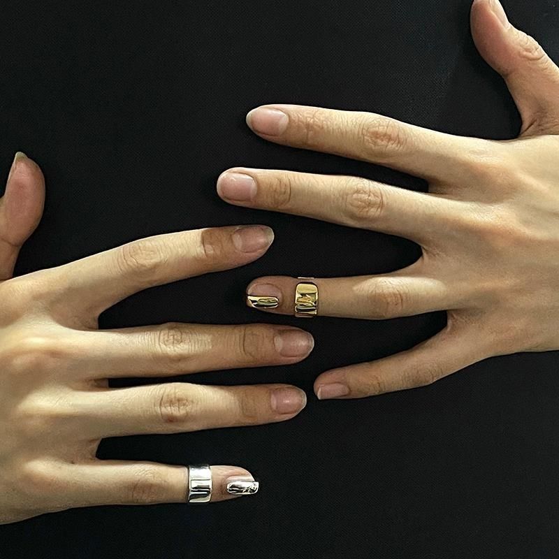 Jewelry Retro Jewelry Rings Open Size Chrome Ring (Size 7-13) Size ONE SIZE - 6 Thumbnail
