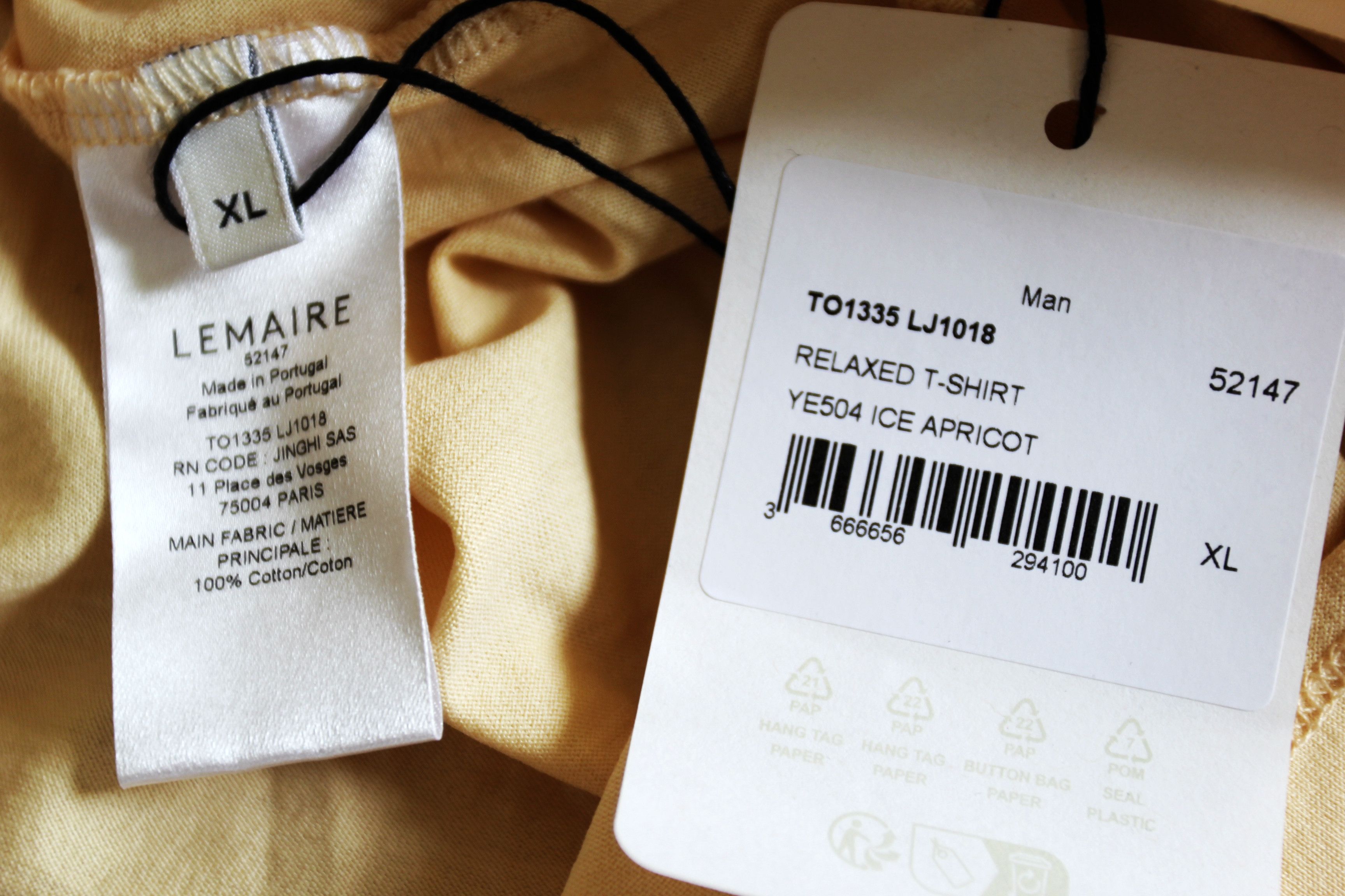 Lemaire BNWT SS25 LEMAIRE RELAXED TSHIRT ICE APRICOT XL Size US XL / EU 56 / 4 - 8 Thumbnail
