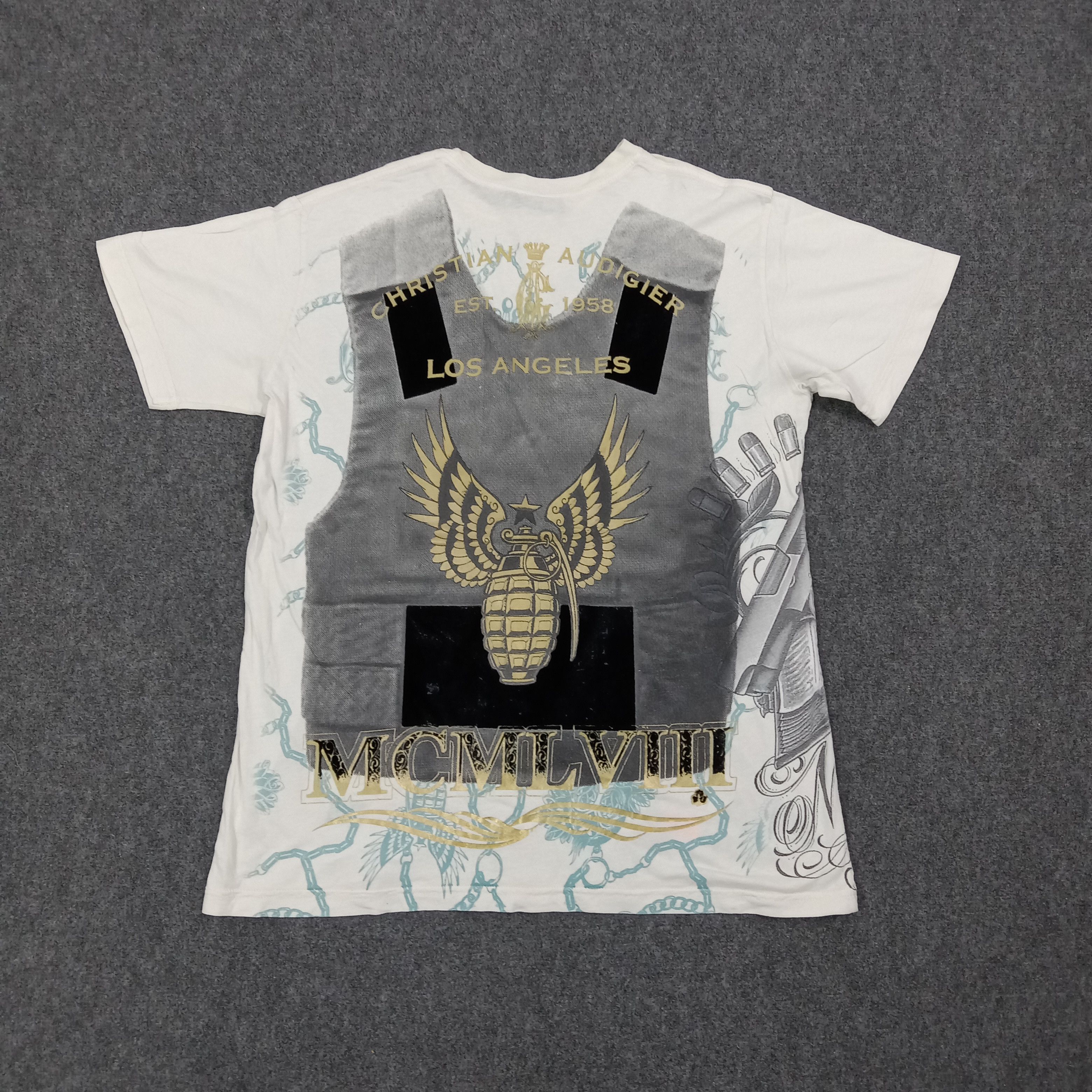 Christian Audigier Christian Audigier Los Angeles American Tshirt C267N4 Size US L / EU 52-54 / 3 - 6 Thumbnail