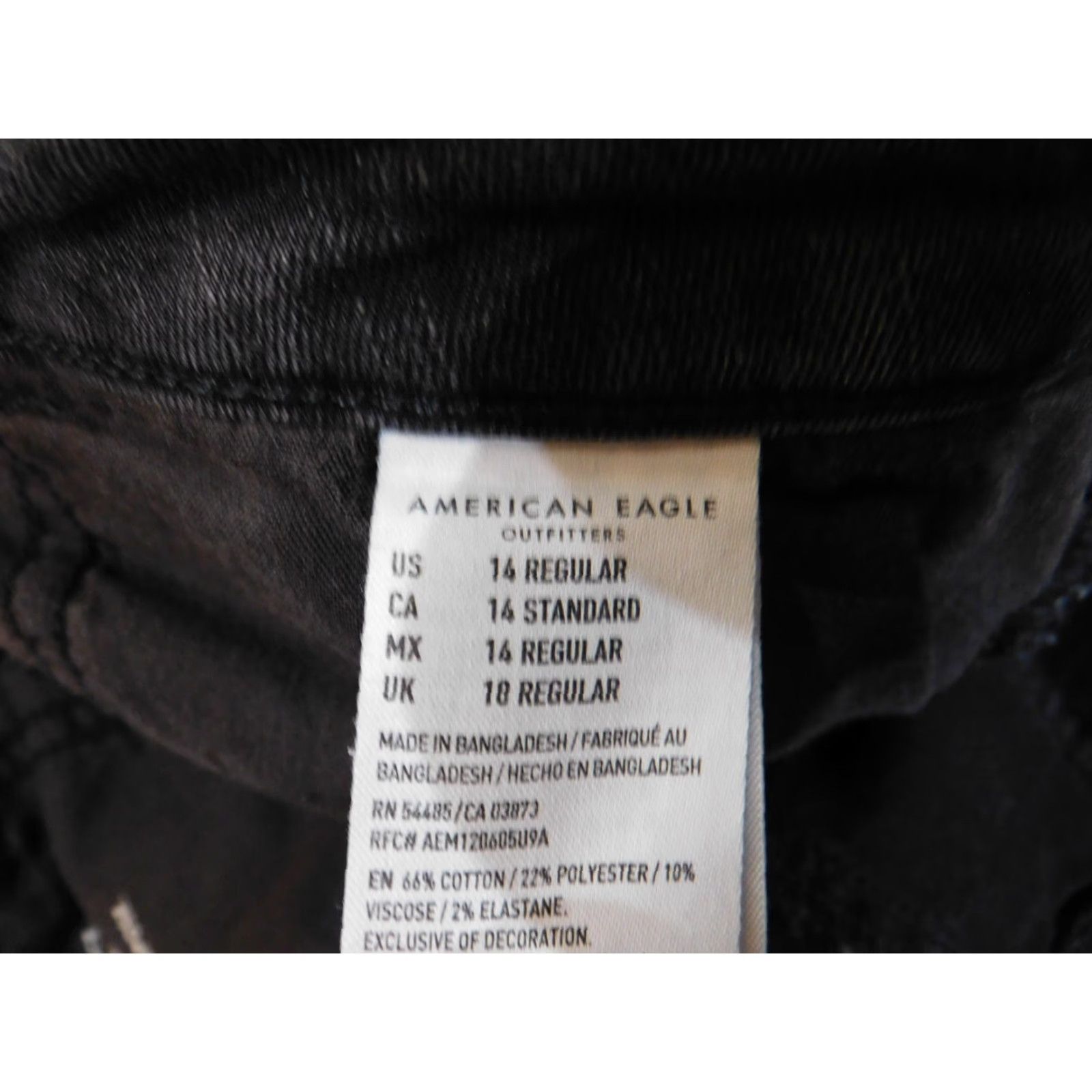 American Eagle Outfitters American Eagle Outfitters Jeans Jegging Womens 14 Black Distressed Retro Vintage-Style Image? Size 24" / US 00 / IT 34 - 6 Thumbnail