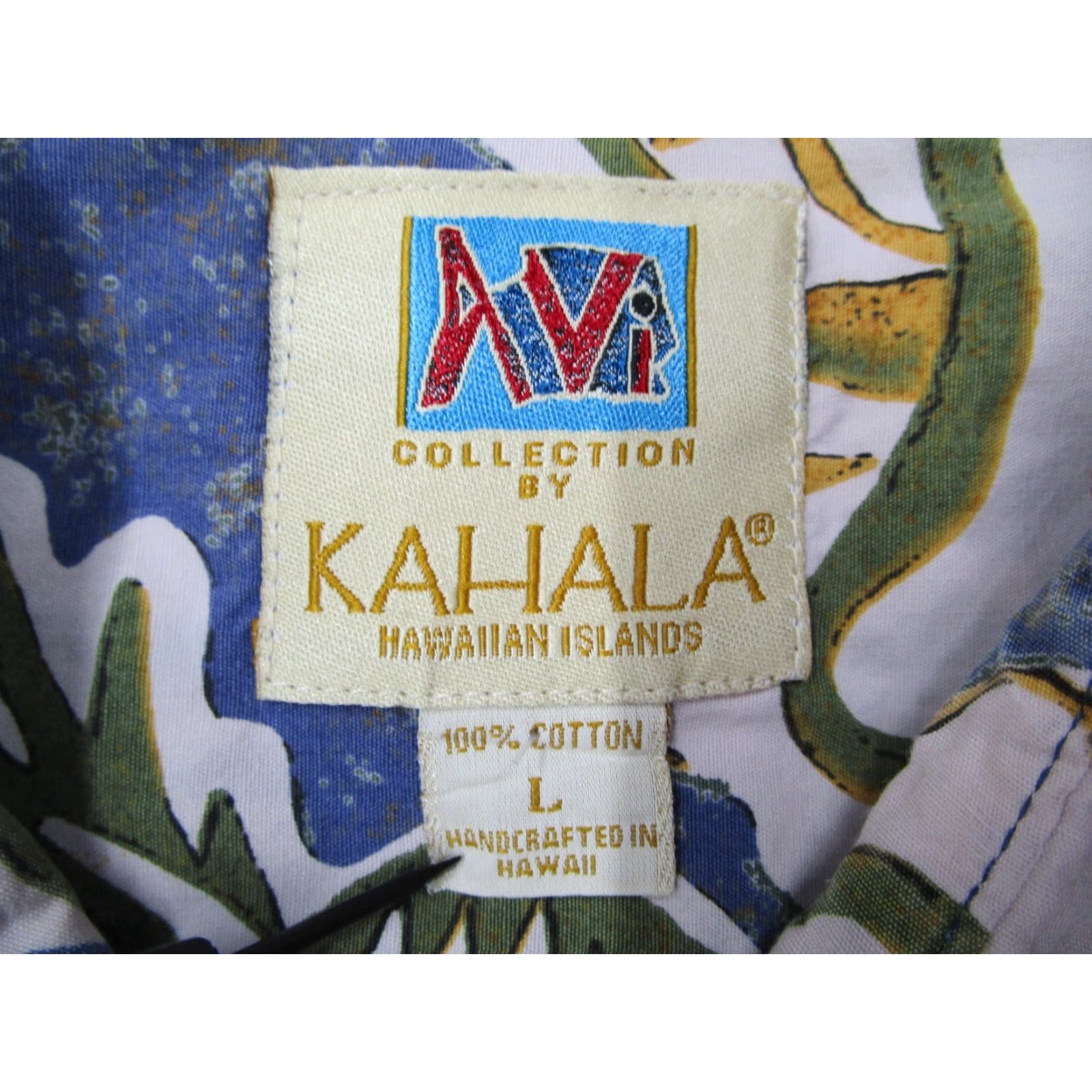 Vintage VINTAGE Kahala Shirt Mens Large Blue Button Up Avi Collection Ukulele Tiki Made in USA Size US L / EU 52-54 / 3 - 3 Thumbnail