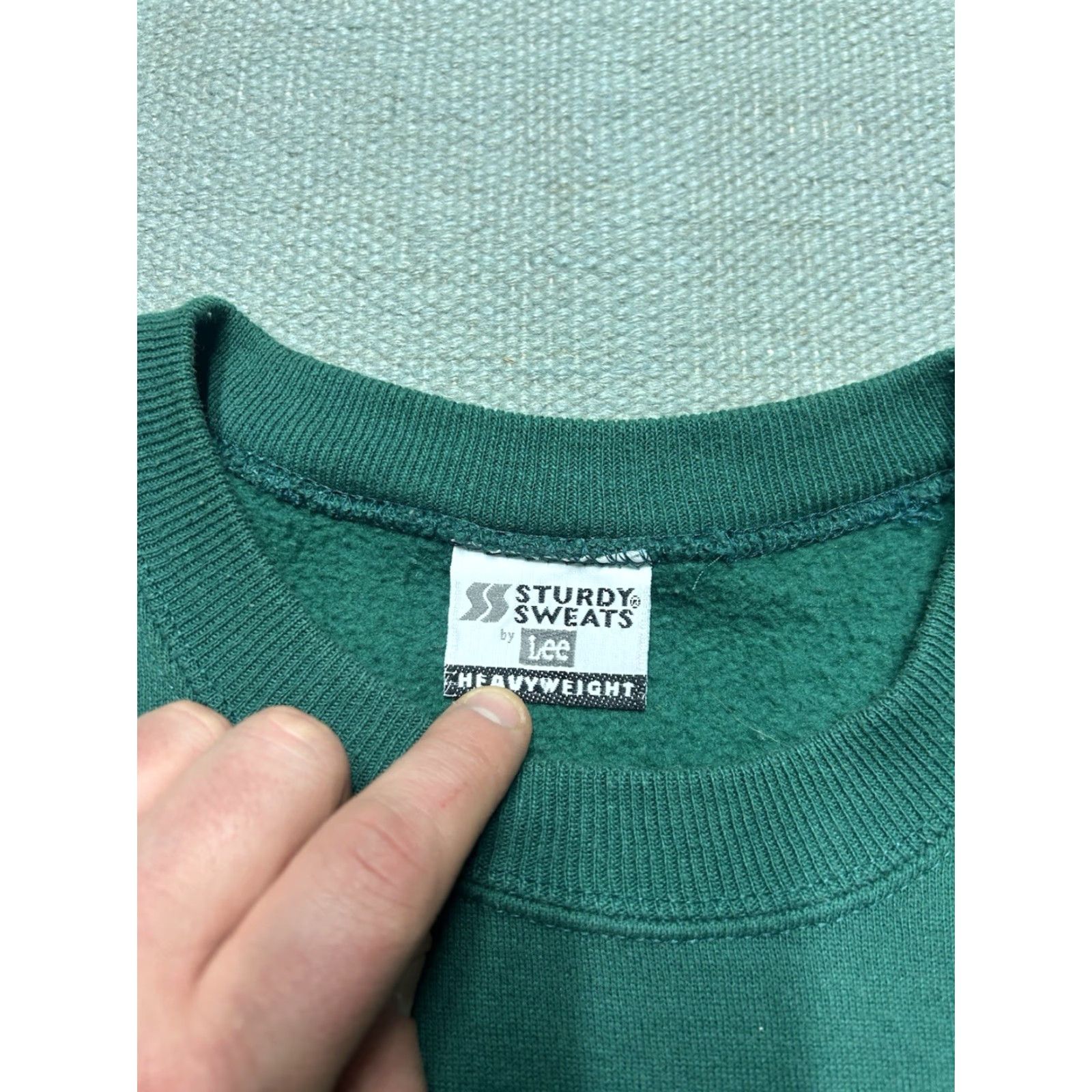 Lee VINTAGE Lee Sweatshirt Crewneck 80s 90s Heavyweight Forest Green XL Mens Pullover Size US XL / EU 56 / 4 - 3 Thumbnail
