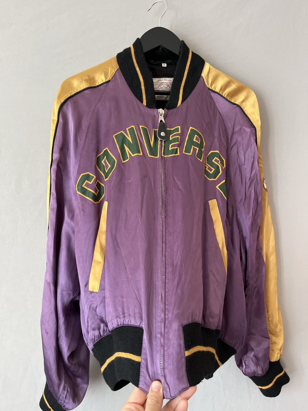 Converse Vintage CONVERSE Satin Varsity Baseball Bomber Jacket Size US M / EU 48-50 / 2 - 15 Thumbnail