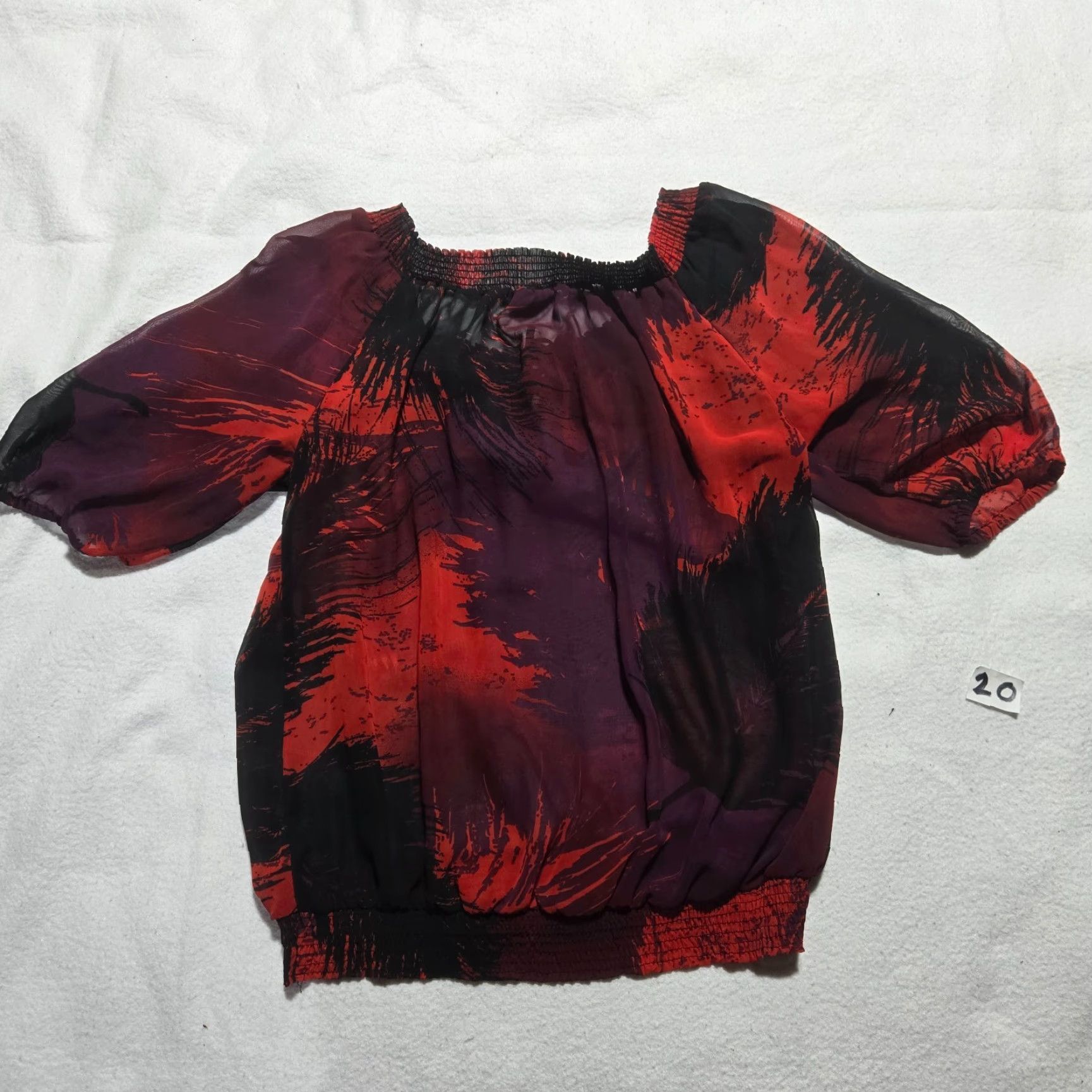 Mossimo Mossimo Shirt Blouse Womens M Multicolor Round Neck Long Sleeve Bell Sleeve Sheer Casual Party/Cocktail Size M / US 6-8 / IT 42-44 - 8 Thumbnail