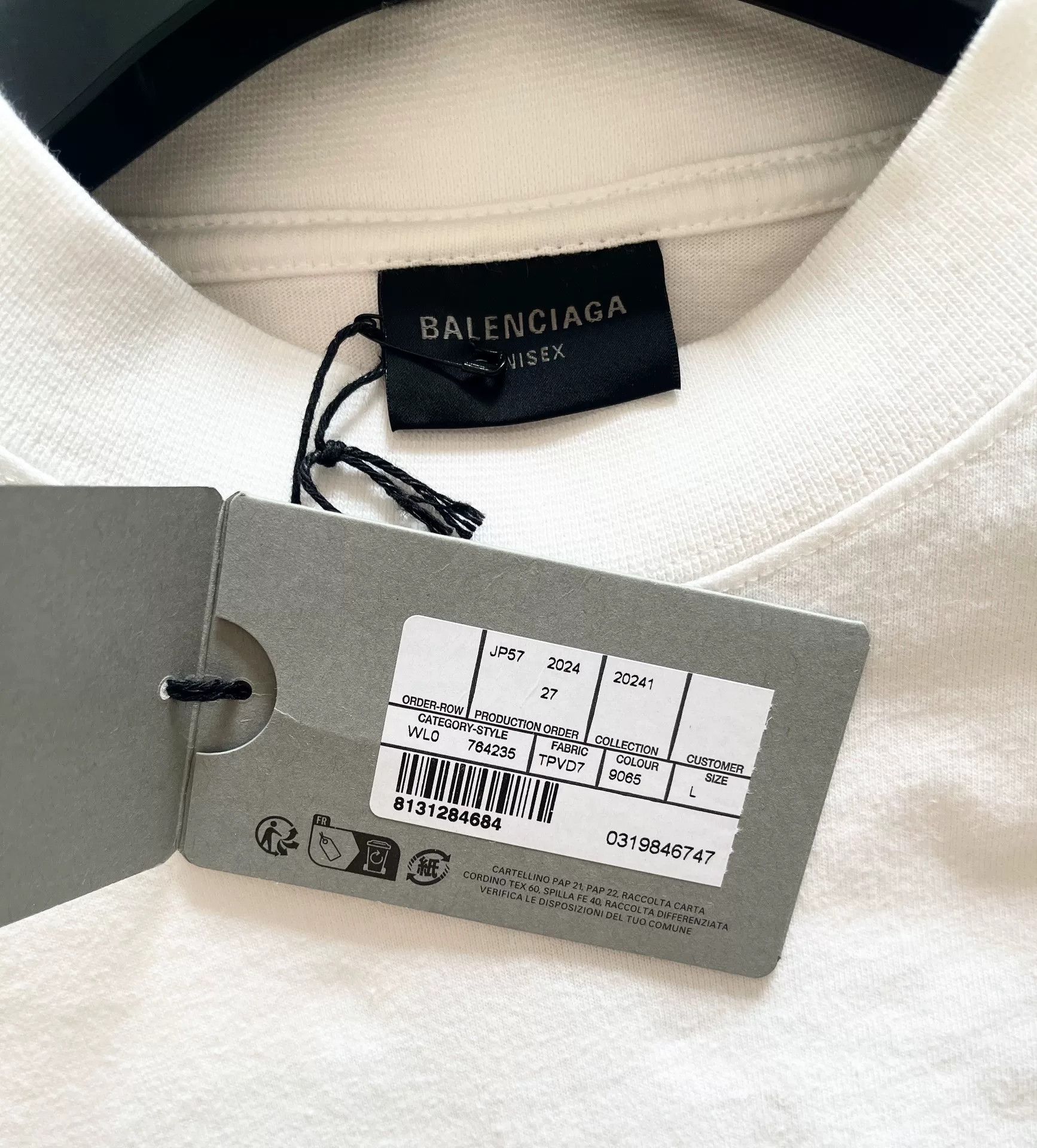 Balenciaga balenciaga embroidered logo white t-shirt Size US L / EU 52-54 / 3 - 4 Thumbnail
