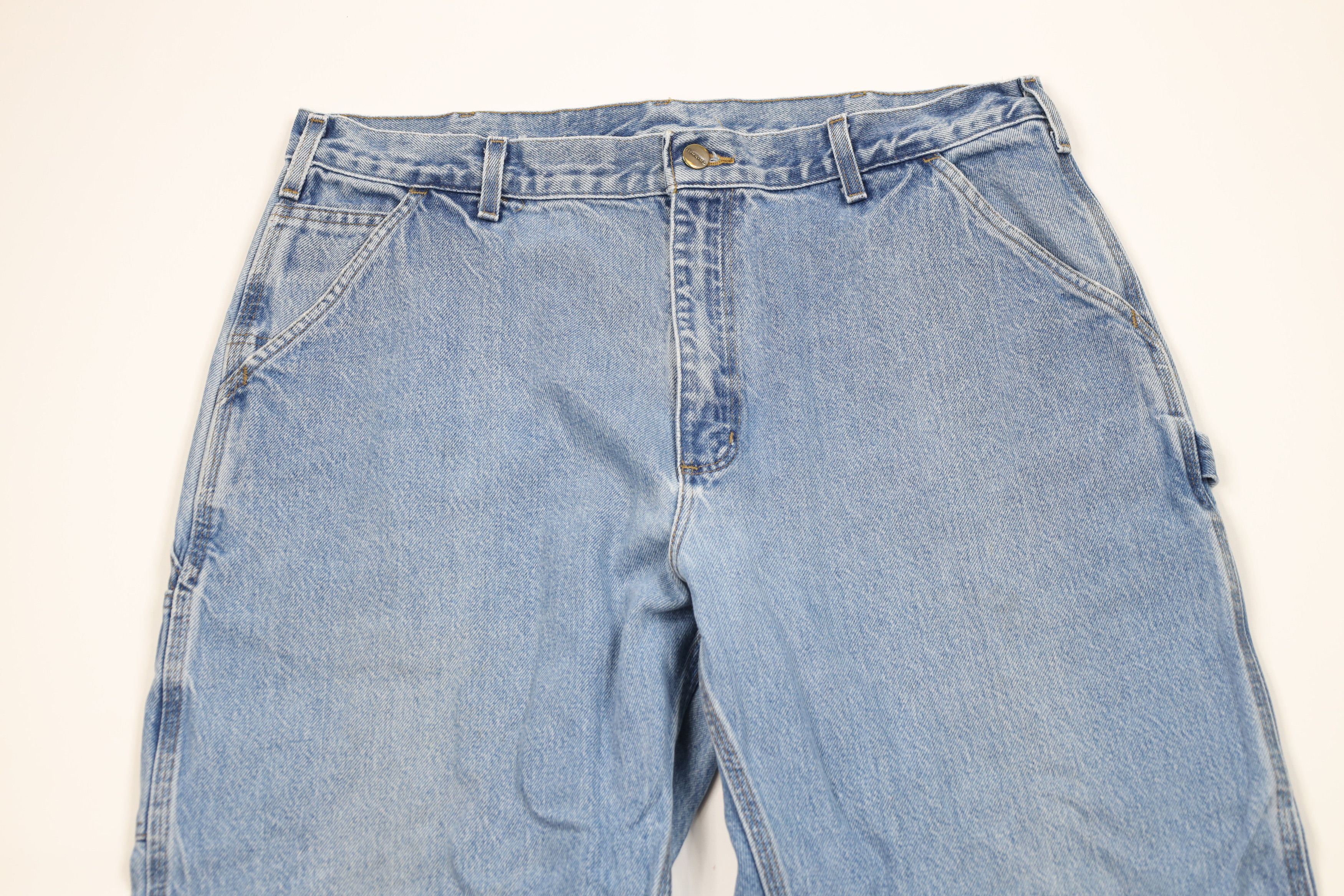 Carhartt Vintage Y2K Carhartt Spell Out Wide Leg Dungaree Denim Jeans Size US 38 / EU 54 - 2 Thumbnail