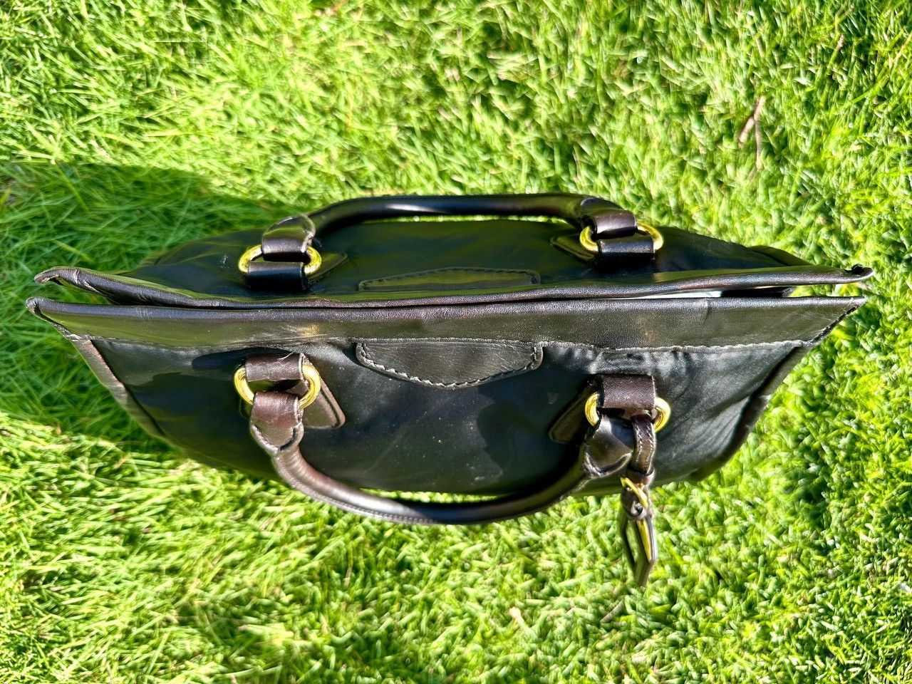 Prada Authentic Prada Tessuto Nylon Medium Frame Nero Tote Bag Size ONE SIZE - 4 Thumbnail