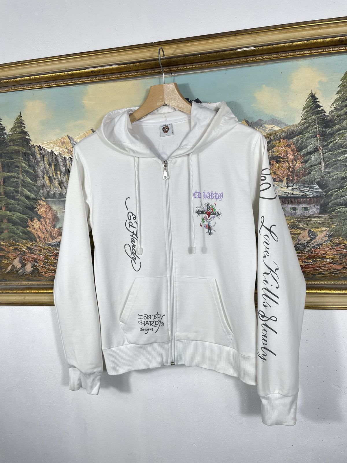 Christian Audigier Ed Hardy Retro 00s Hoodie Cyber Grunge Avant Garde Swag Drip Size US S / EU 44-46 / 1 - 4 Thumbnail