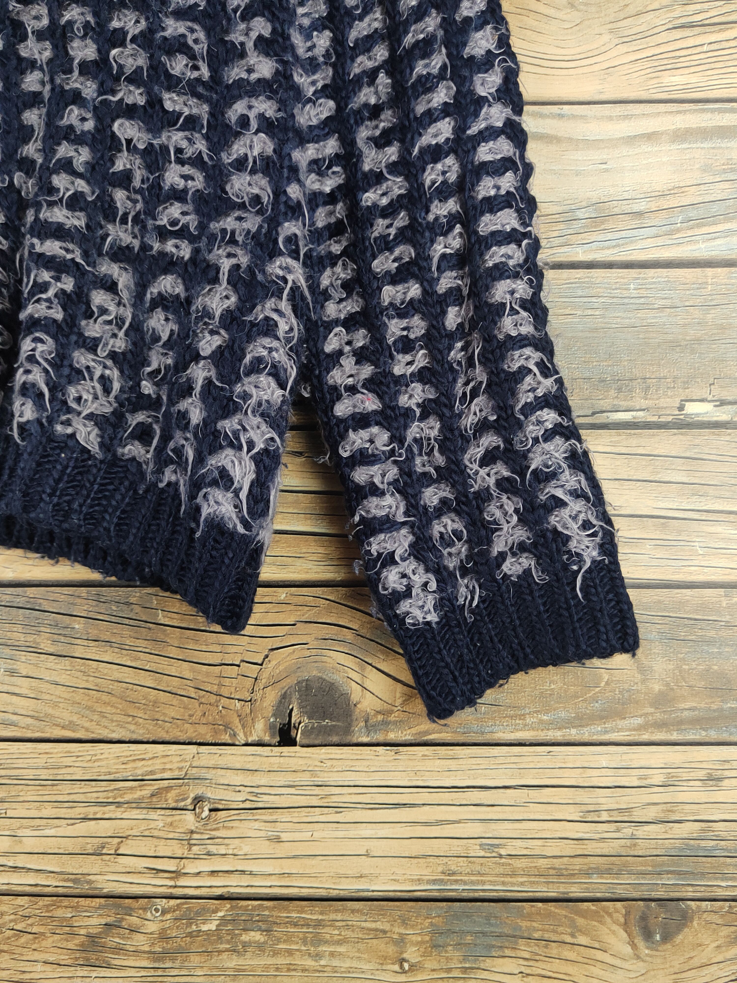 Ciaopanic DL Ciaopanic Navy Fur Mohair Knitwear #46-519 Size M / US 6-8 / IT 42-44 - 6 Thumbnail