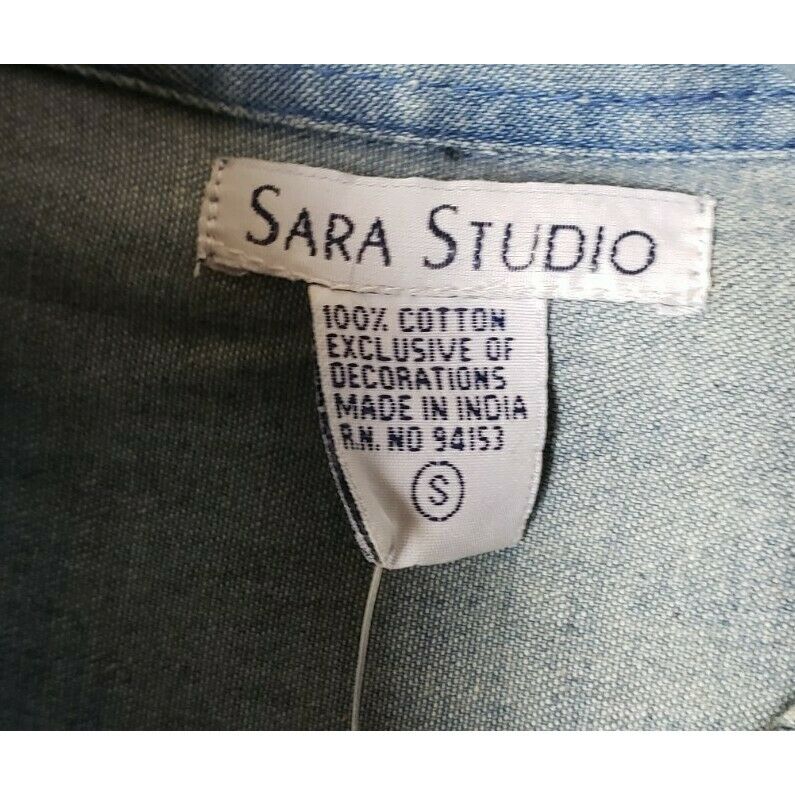 Other Sara Studio Womens Denim Top S Safari Zoo Animals Vintage Lo Size S / US 4 / IT 40 - 3 Thumbnail