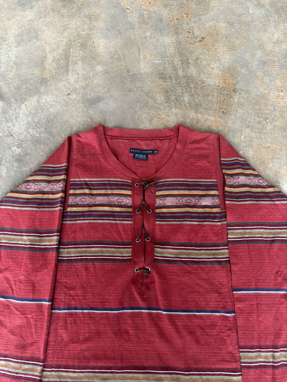 Polo Ralph Lauren Ralph Lauren Laced Stripe Longsleeve Size US M / EU 48-50 / 2 - 2 Thumbnail