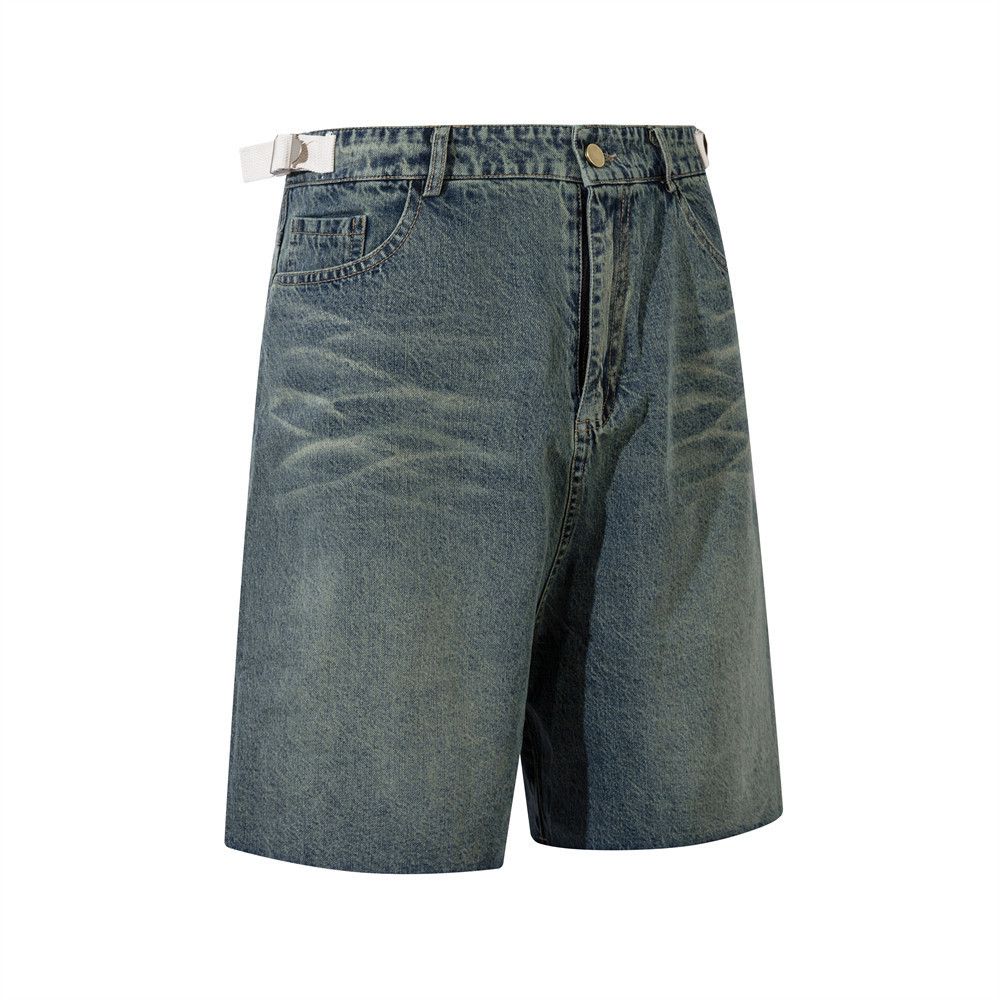 Japanese Brand × Jean Washed distressed raw edge men's punk denim shorts Size US 32 / EU 48 - 1 Thumbnail