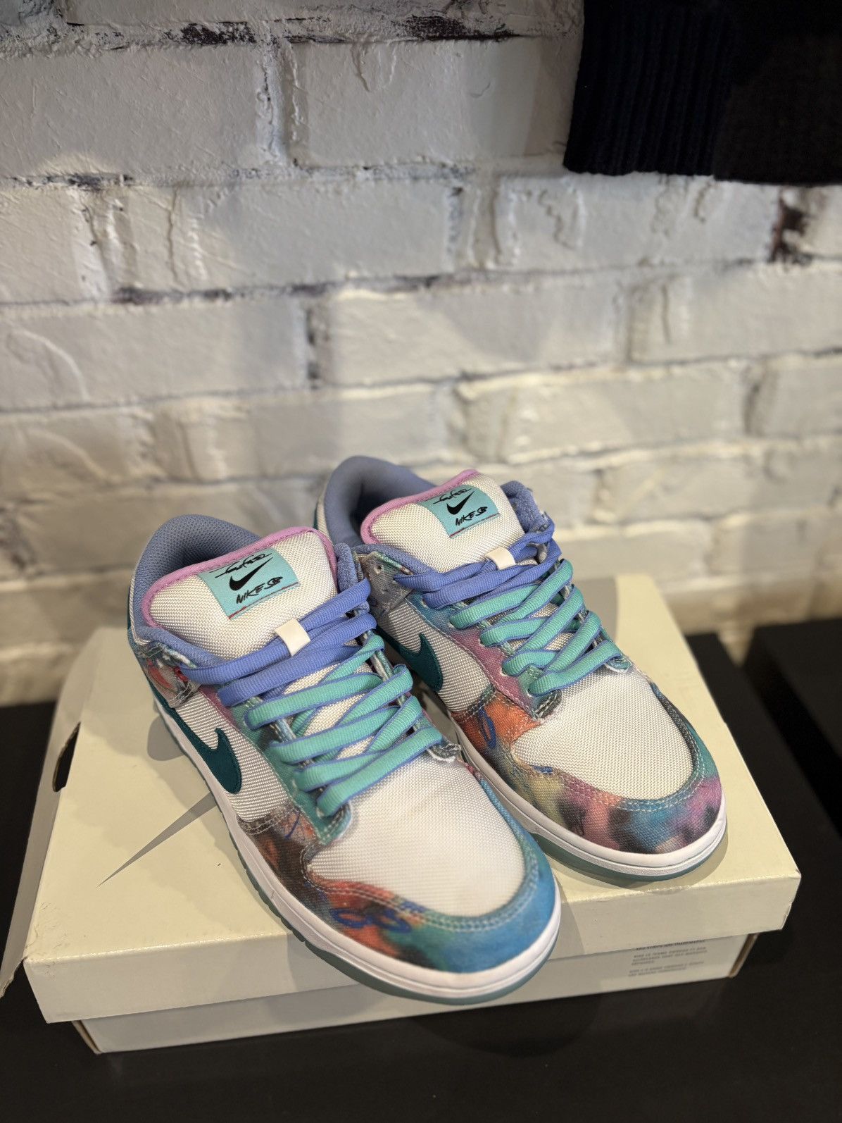 Nike SB SB Dunk Low Futura Laboratories Bleached Aqua CleanOG Size 7 Size US 7 / EU 40 - 2 Thumbnail