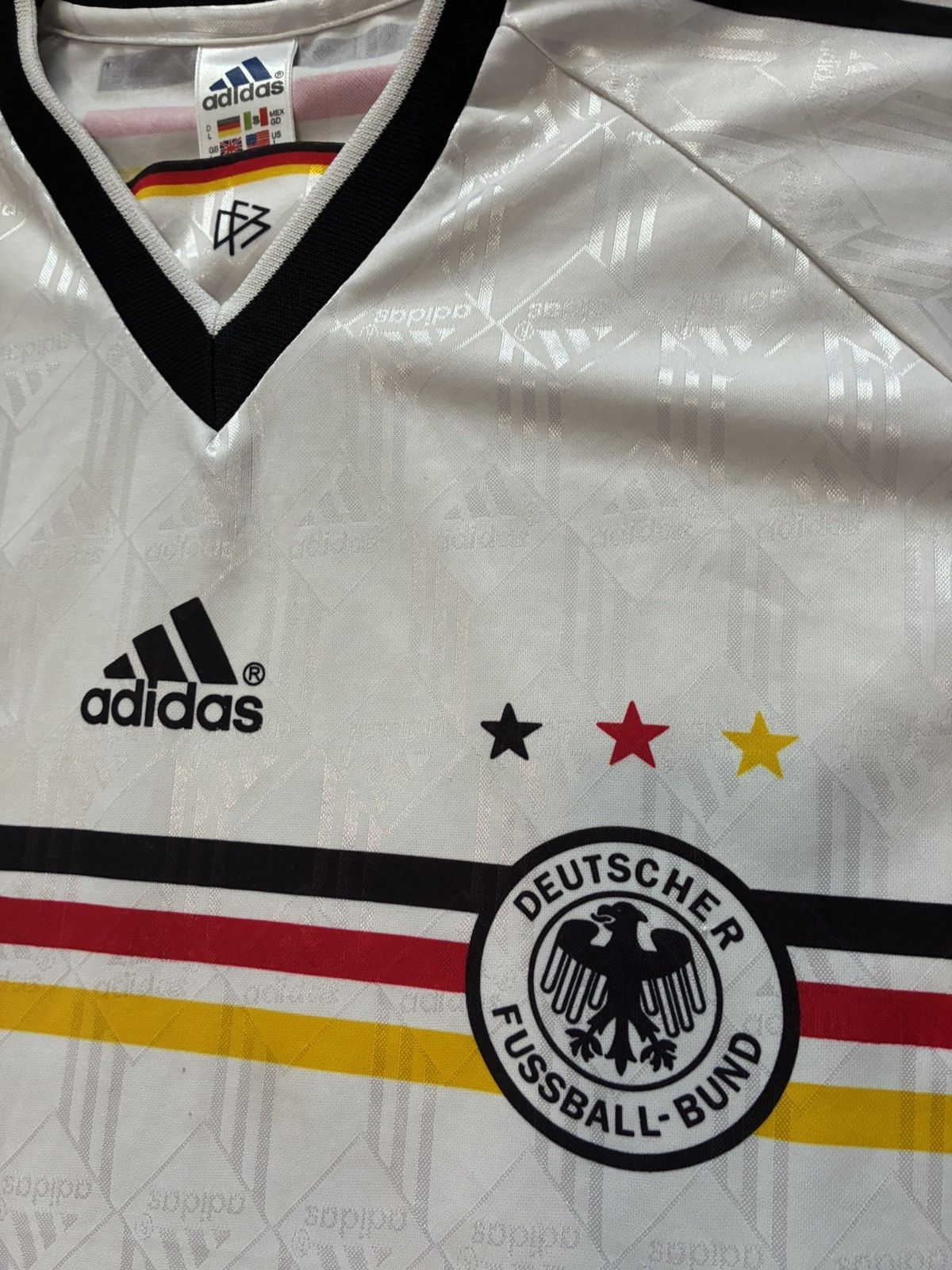 Adidas 1998 Germany Home Jersey Size US L / EU 52-54 / 3 - 3 Thumbnail