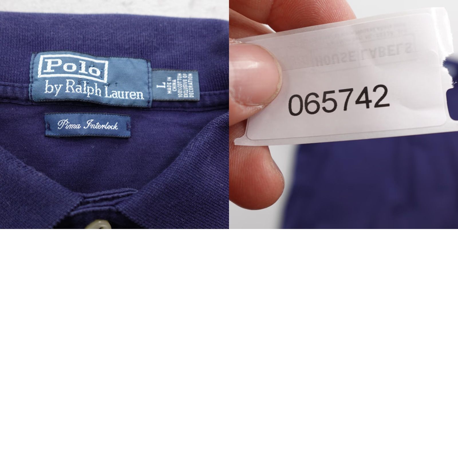 Polo Ralph Lauren VINTAGE Polo Ralph Lauren Polo Shirt Mens Large Navy Blue Cotton Stretch Preppy Size US L / EU 52-54 / 3 - 8 Thumbnail