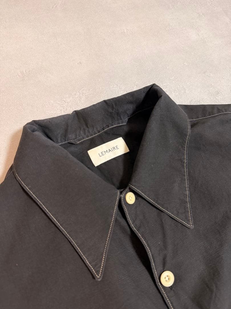 Lemaire LEMAIRE Open Collar Short-Sleeve Shirt Black 50 Size US M / EU 48-50 / 2 - 3 Thumbnail