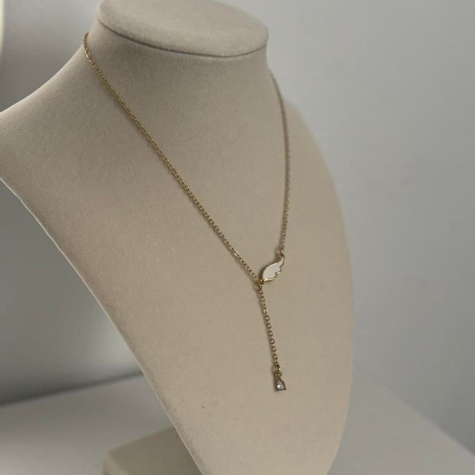 Other Gold Angel Wing Necklace Stainless Steel Elegant Minimal Size ONE SIZE - 2 Thumbnail