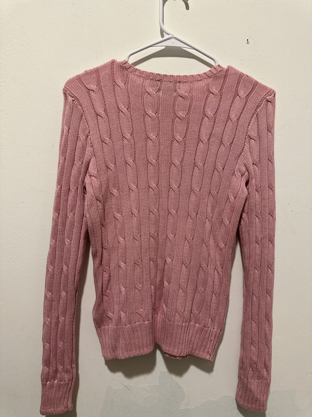 Polo Ralph Lauren Polo Ralph Lauren pink cable knit sweater Size M / US 6-8 / IT 42-44 - 2 Thumbnail