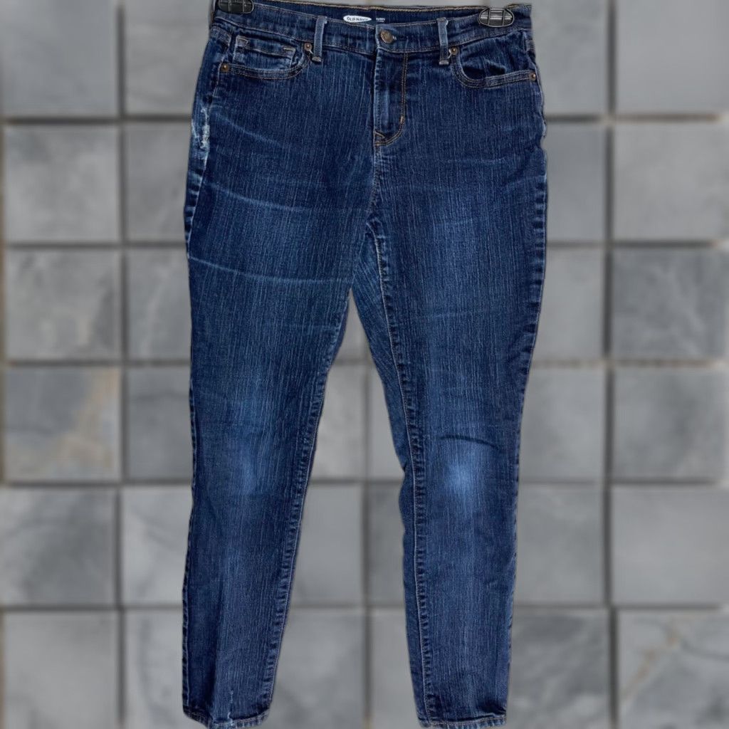Old Navy Old Navy Jeans Skinny Women 6P Dark Blue Denim Mid Rise 27in Inseam Pockets Vintage No Navy Skinny Women 6P Jeans Size 29" - 1 Thumbnail