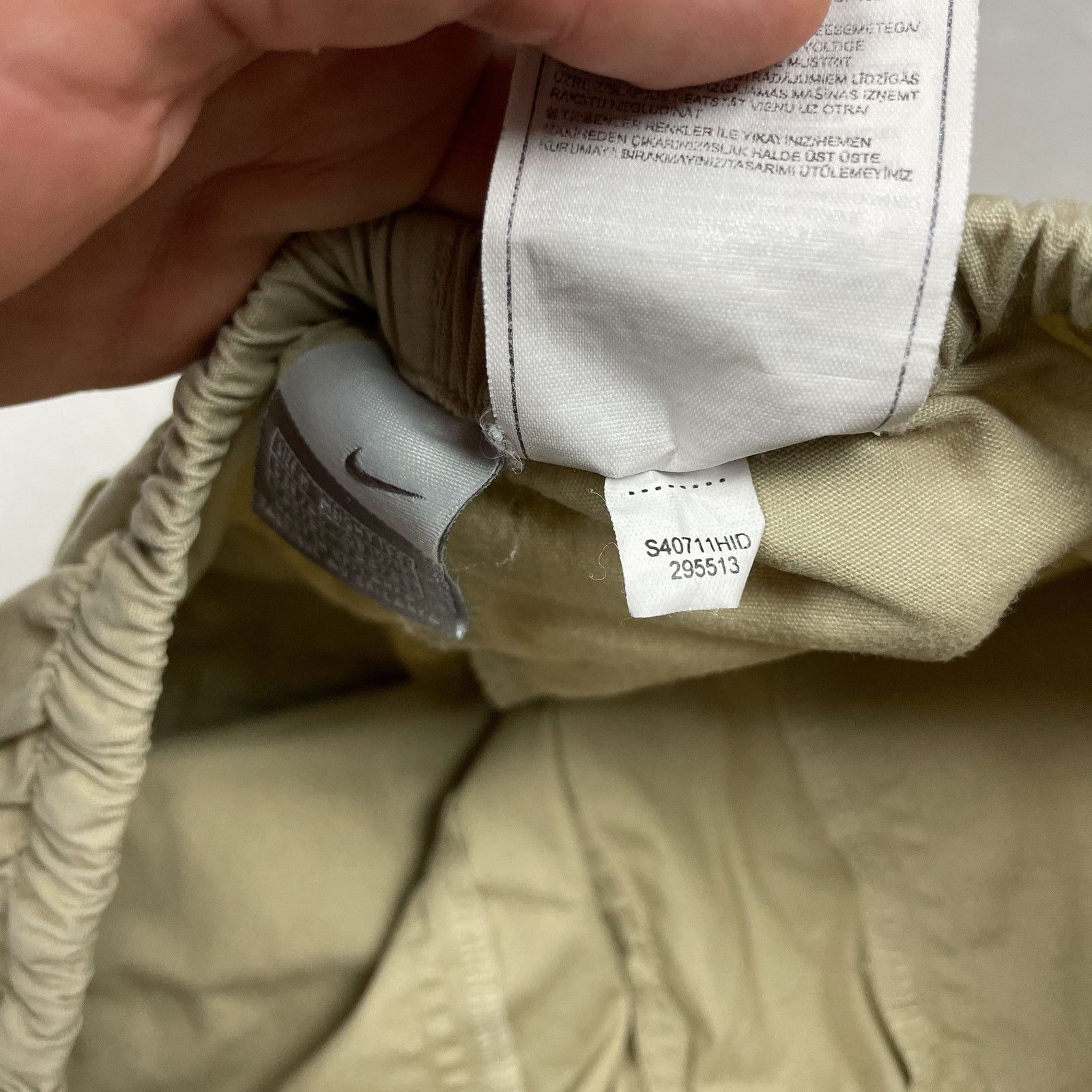 Nike × Vintage Nike Women's Beige Swoosh Straight Leg Cargo Pants Medium Size 30" / US 8 / IT 44 - 9 Thumbnail