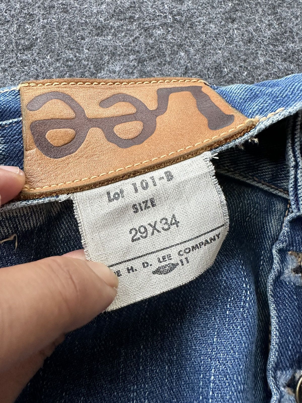 Lee Vintage Rare 50s Lee 101 Half Selvedge Denim 29x34 D444 Size US 29 - 18 Thumbnail