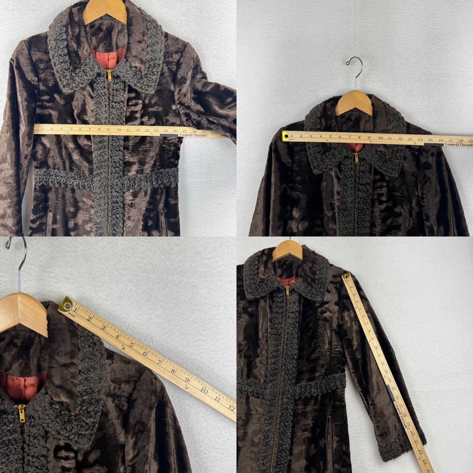 Vintage VINTAGE Country Pacer Coat Womens S Faux Fur Brown 70s 80s Long Fur Double Talon Zip - 36" Long Size S / US 4 / IT 40 - 9 Thumbnail