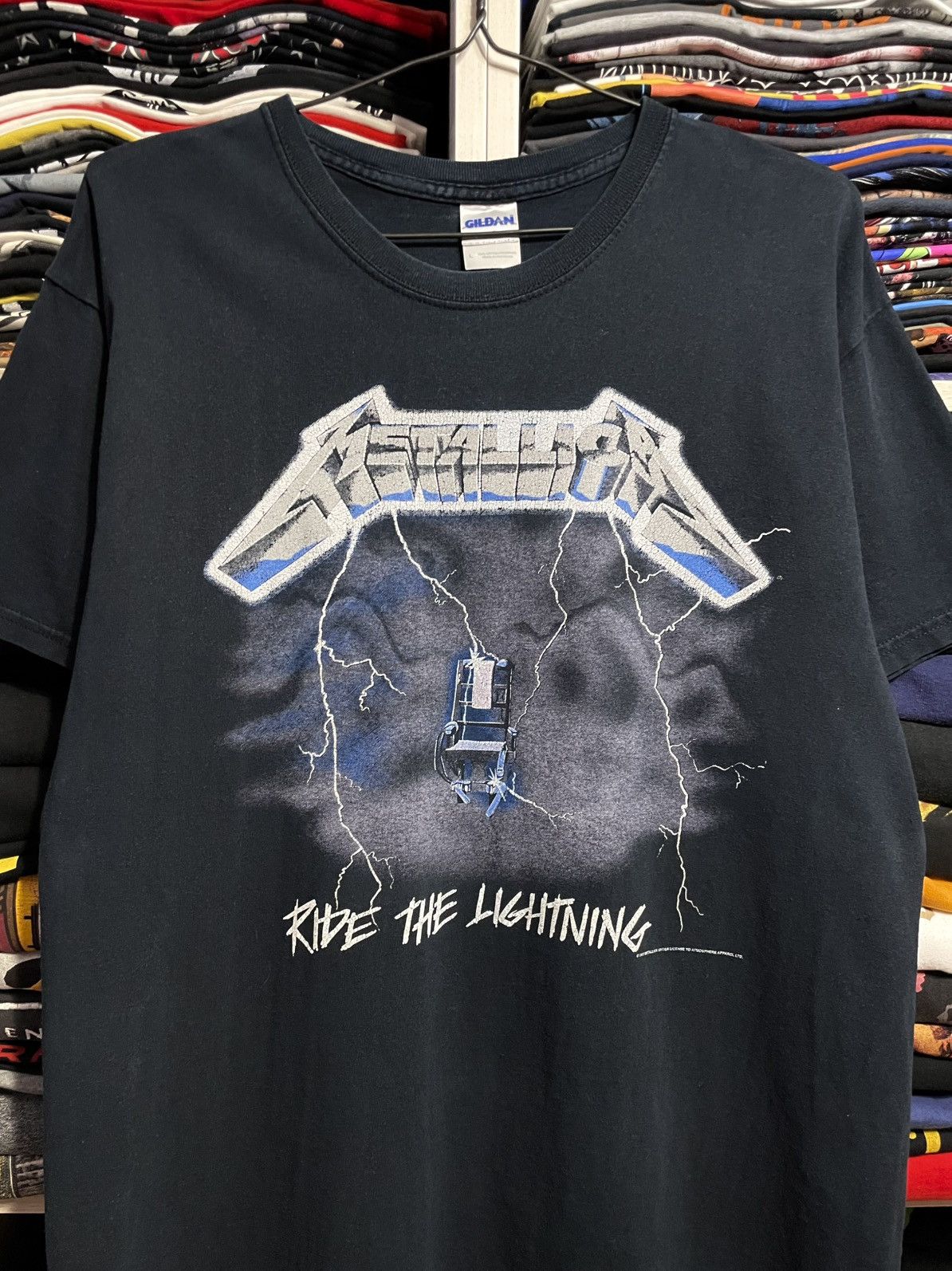 Band Tees Vintage 00s Metallica Ride The Lightning Rock Band T-Shirt Size US L / EU 52-54 / 3 - 3 Thumbnail