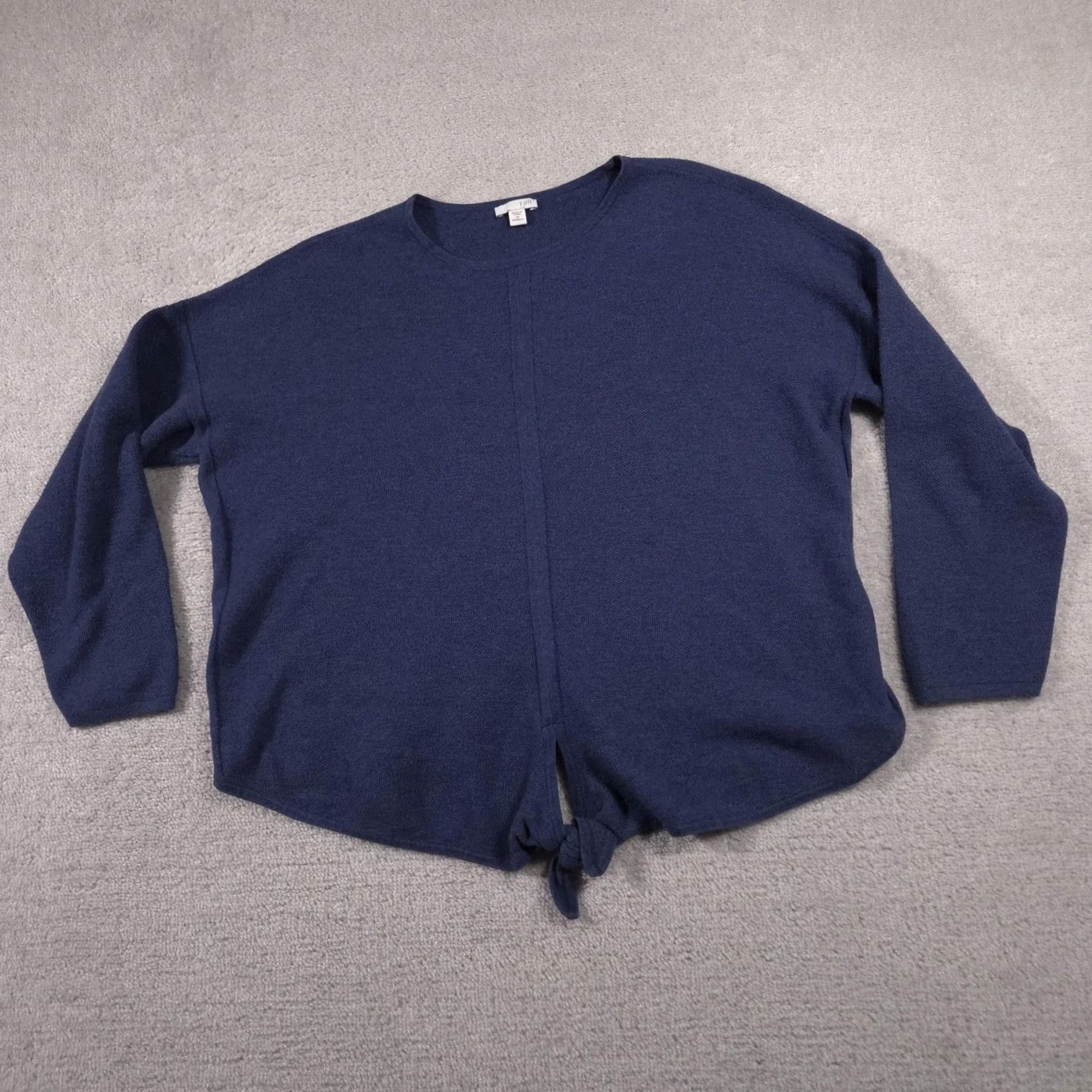 J. Jill VINTAGE J Jill Sweater Womens 2X Blue Knit Pullover Tie Front Long Sleeve Casual Top Size XXL / US 16-18 / IT 52-54 - 2 Thumbnail