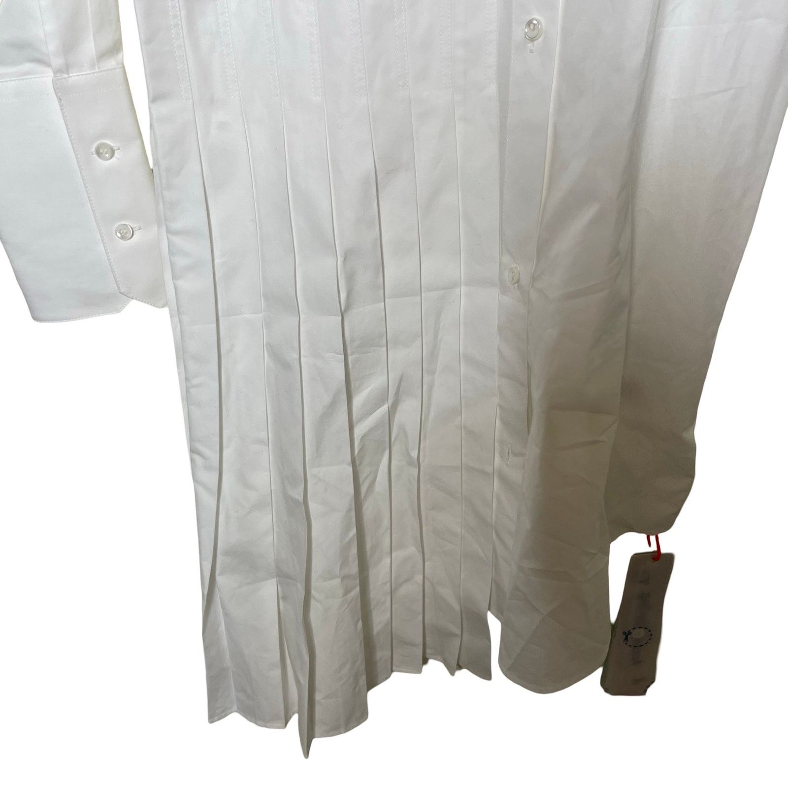 Off-White NWT OFF WHITE Popeline Pleated Shirt Dress crisp cotton Size XS / US 0-2 / IT 36-38 - 8 Thumbnail