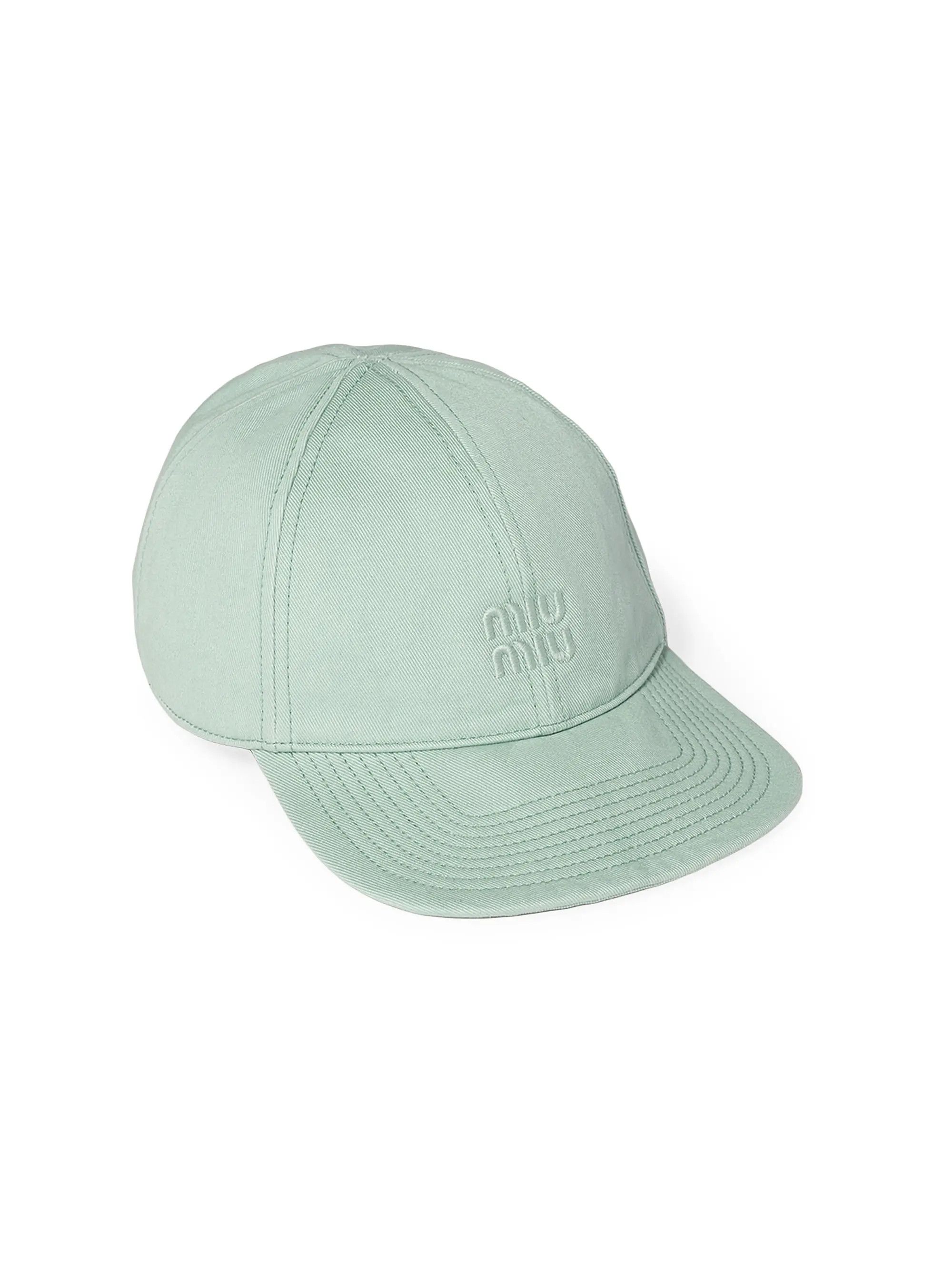 Miu Miu o1B3y1r0426 Size: M / Drill Baseball Hat / Cap in Green Size ONE SIZE - 1 Thumbnail