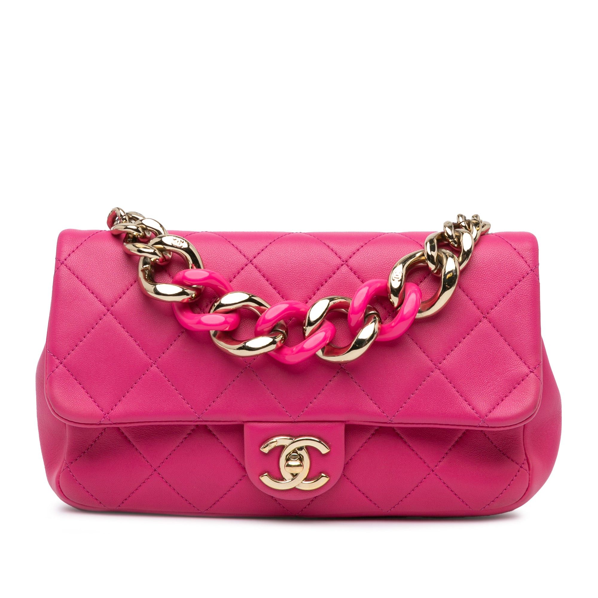 Chanel Chanel Small Lambskin Elegant Chain Single Flap Pink Size ONE SIZE - 1 Thumbnail
