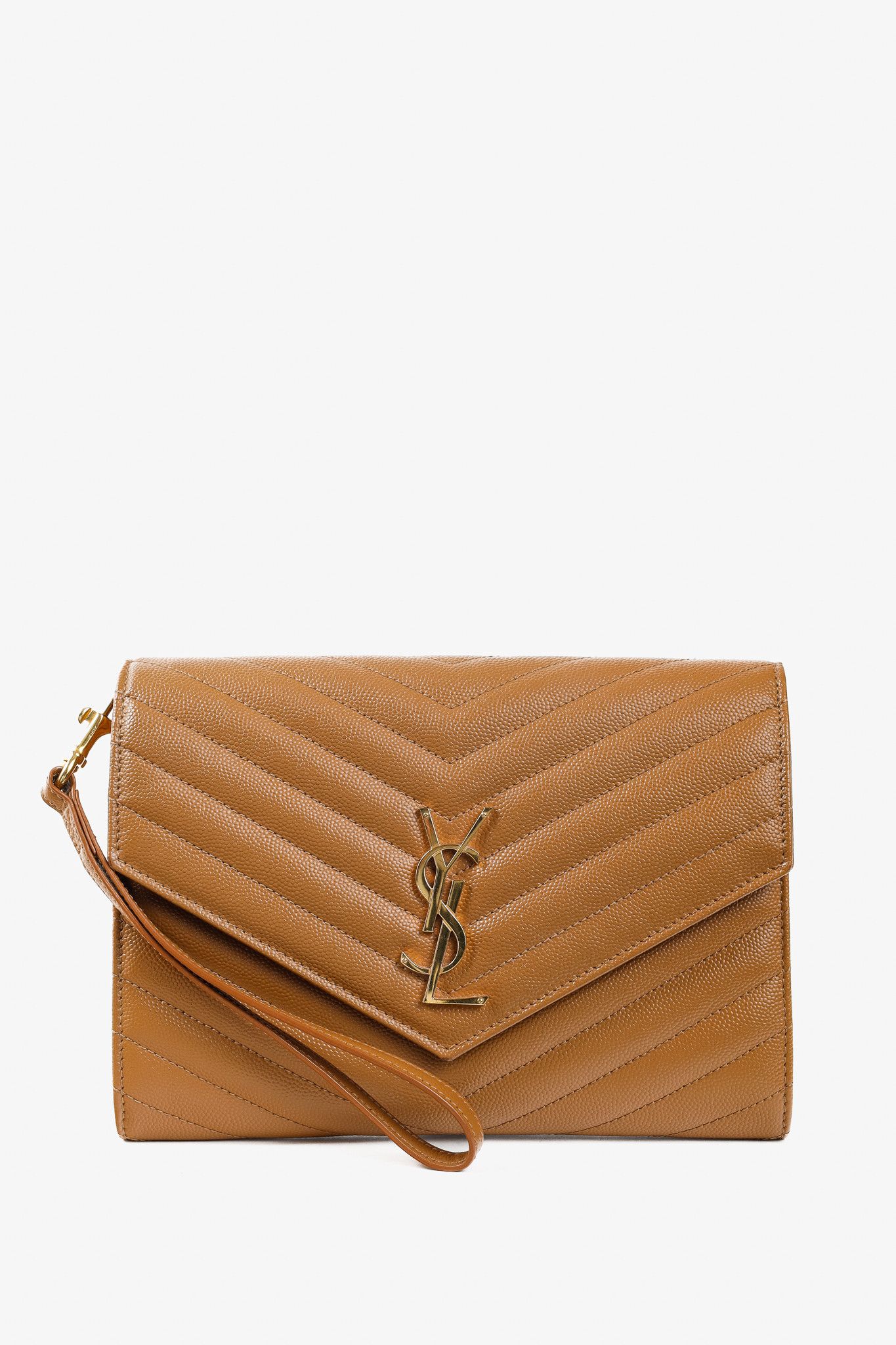 Saint Laurent Paris Saint Laurent Chevron Matelasse YSL Cassandre Flap Pouch Size ONE SIZE - 1 Thumbnail