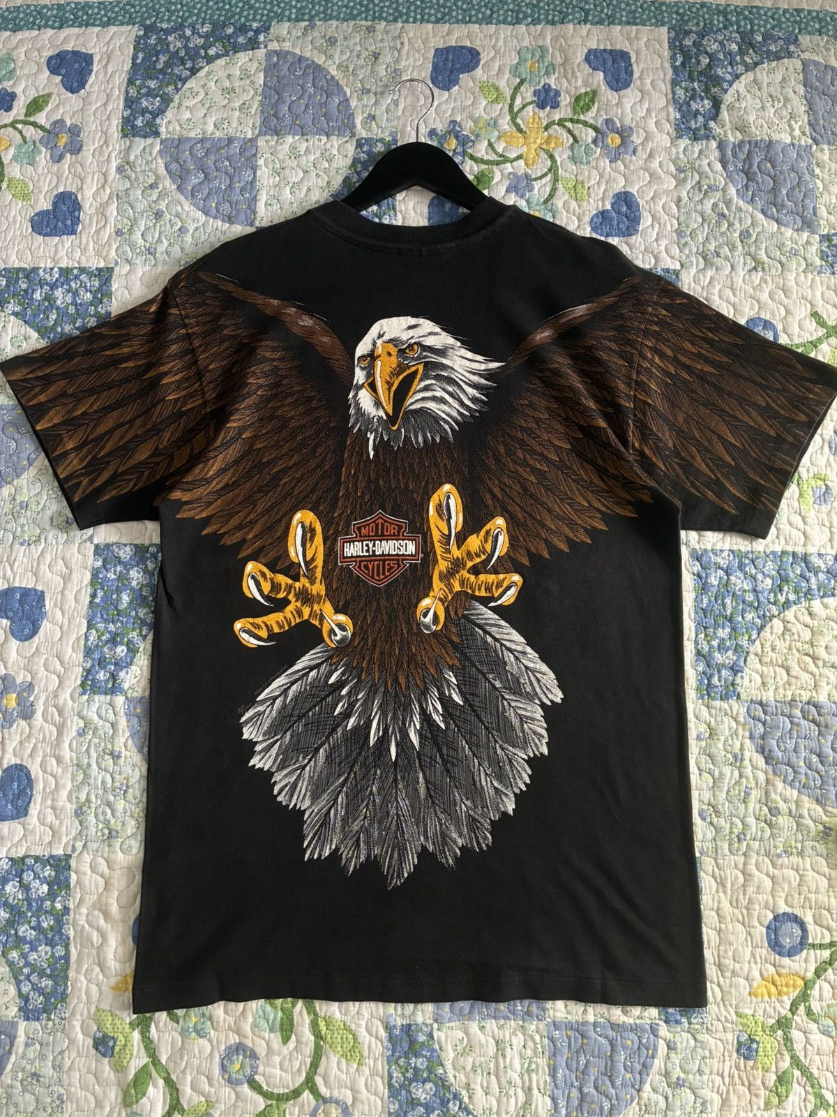 Harley Davidson Rare Vintage 1993 Harley-Davidson Eagle (AOP) T-shirt Size US M / EU 48-50 / 2 - 2 Thumbnail