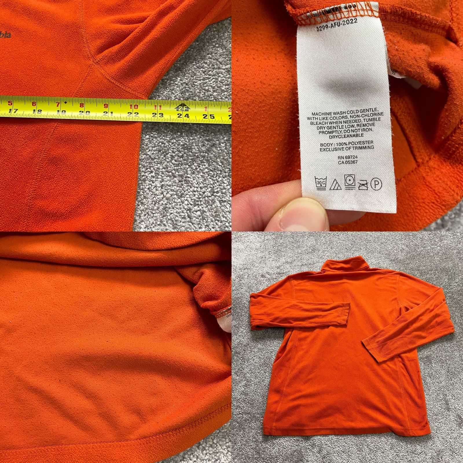 Vintage Columbia Jacket Mens M Orange 1/4 Zip Pockets Fleece Hiking Outdoor Solid Shirt Shoes? Size US M / EU 48-50 / 2 - 8 Thumbnail