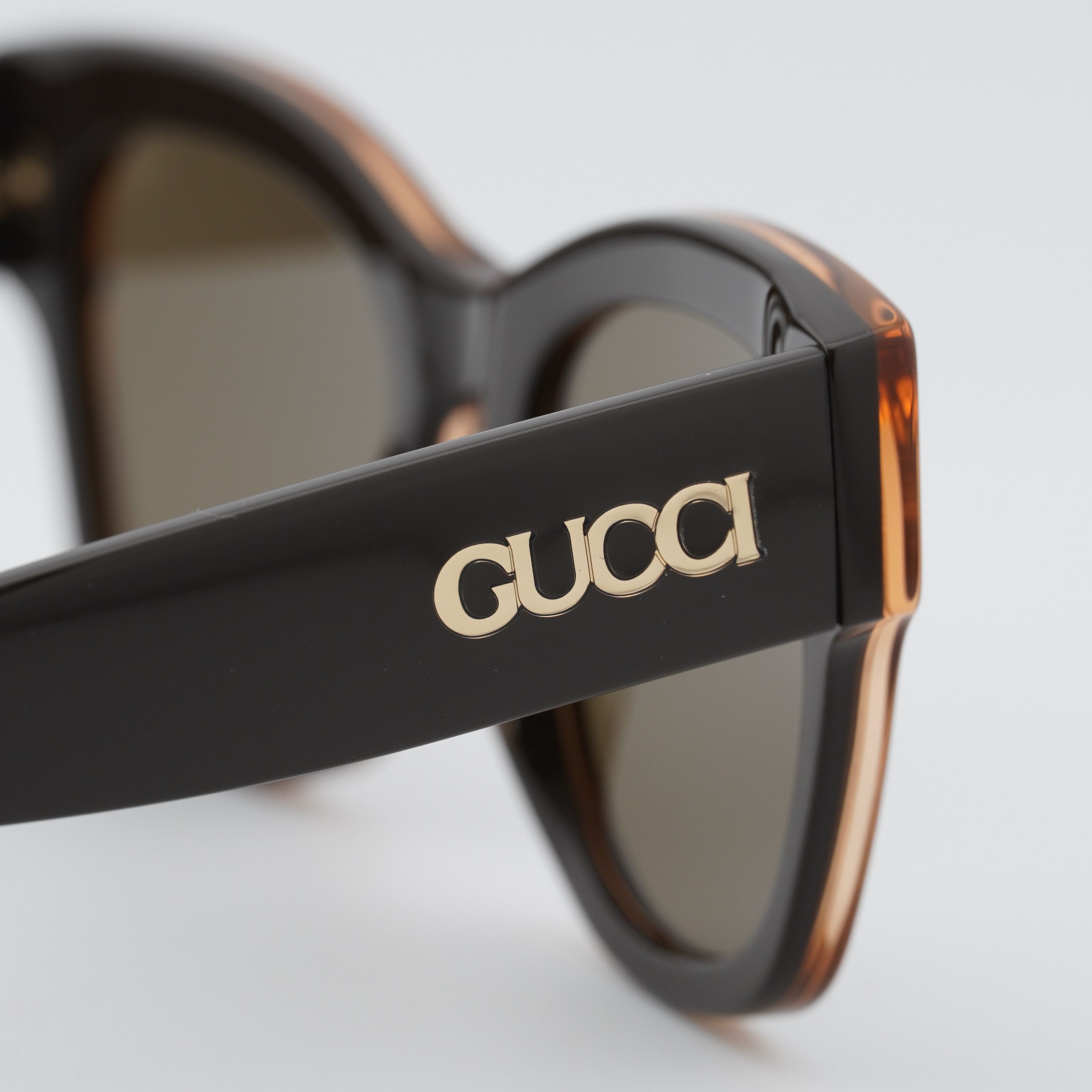 Gucci Gucci GG1789S 004 Sunglasses Peach/Brown Square Frame Size ONE SIZE - 5 Thumbnail