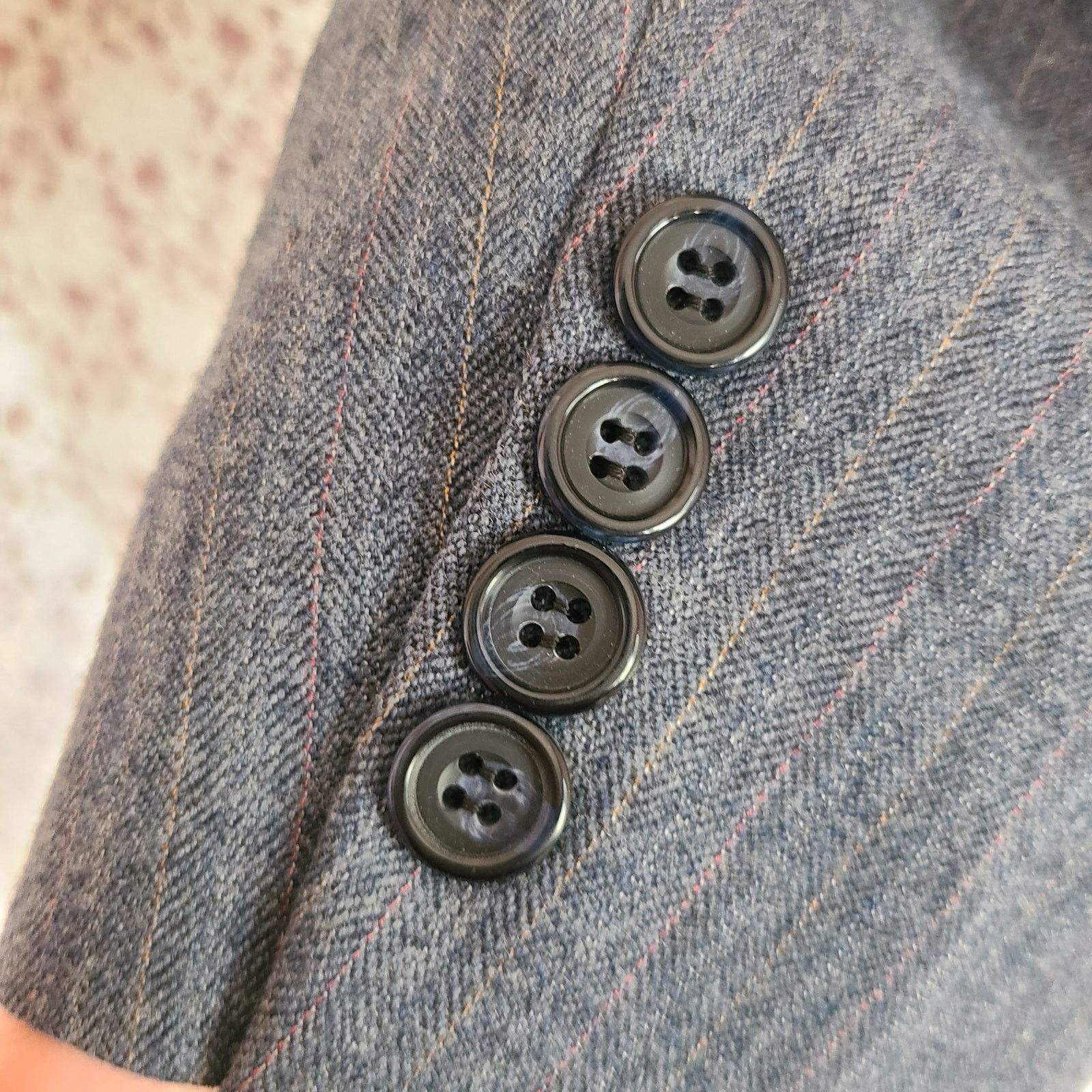 Vintage Vintage 90s kuppenheimer grey wool pinstripe blazer size xl Size 46R - 5 Thumbnail