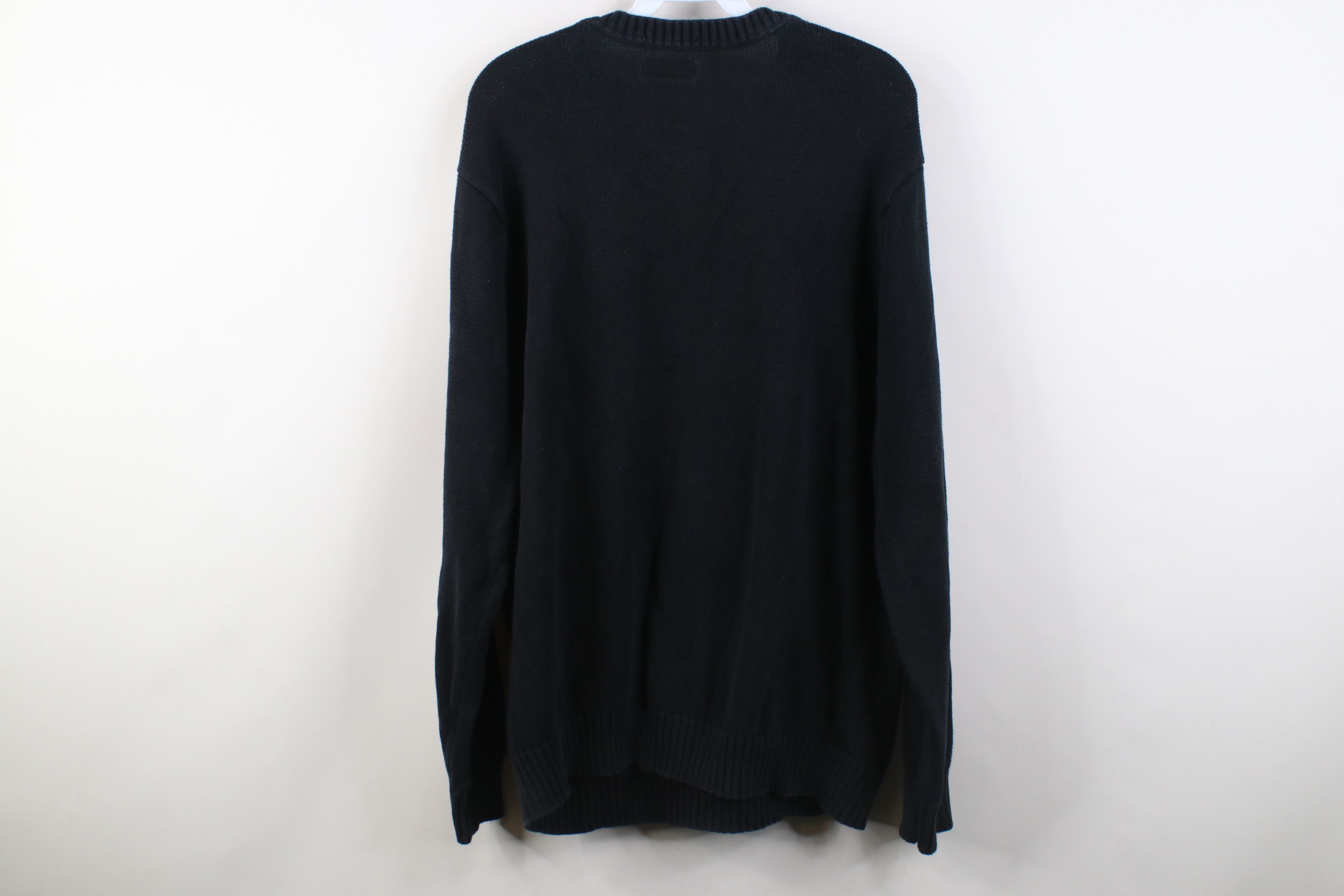 Vintage Vintage 90s Streetwear Blank Knit Crewneck Sweater Black Size US L / EU 52-54 / 3 - 9 Thumbnail