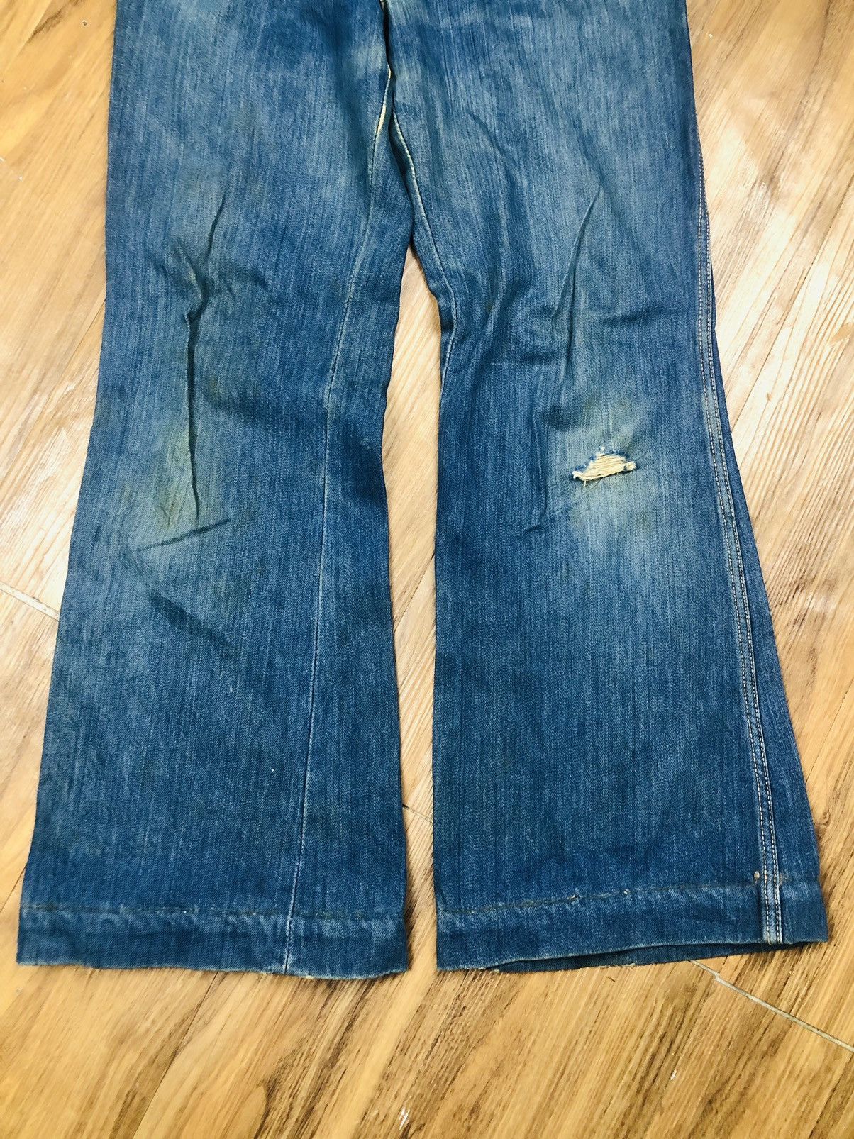 Beauty Beast Rare Vintage Heddon 70s Bell Bottom Flare Jeans (40) Size 32" / US 10 / IT 46 - 4 Thumbnail