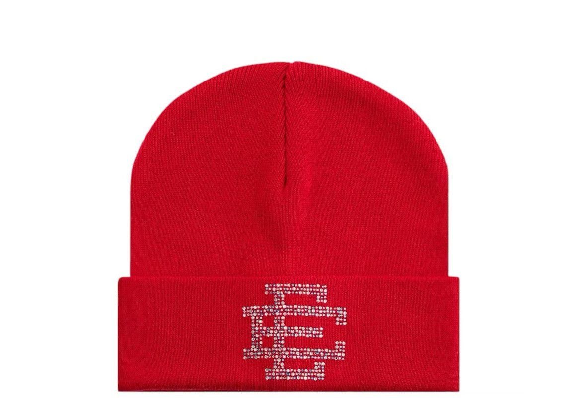 Eric Emanuel Eric Emanuel EE red Swarovski winter beanie hat Size ONE SIZE - 1 Thumbnail