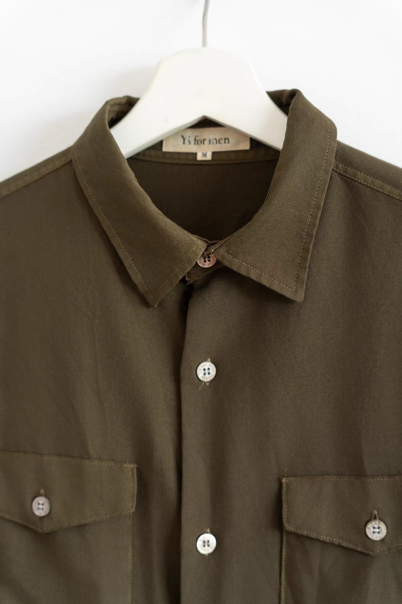 Yohji Yamamoto Yohji Yamamoto 90s Olive Green Wool Shirt K4 Size US M / EU 48-50 / 2 - 3 Thumbnail