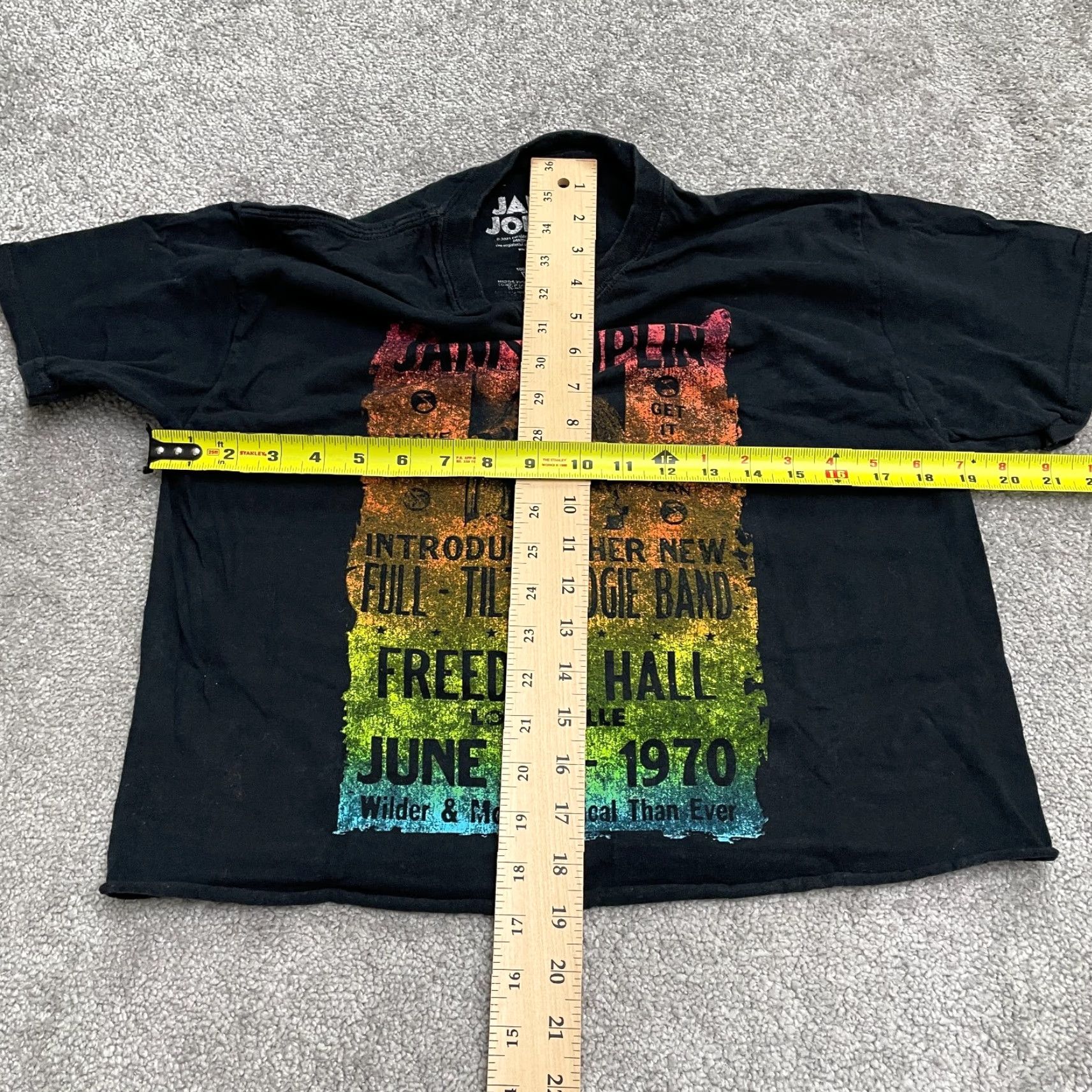 Vintage Janis Joplin Freedom Wall 1970 Graphic Cropped Tee Womens Medium Black T-Shirt Size M / US 6-8 / IT 42-44 - 7 Thumbnail