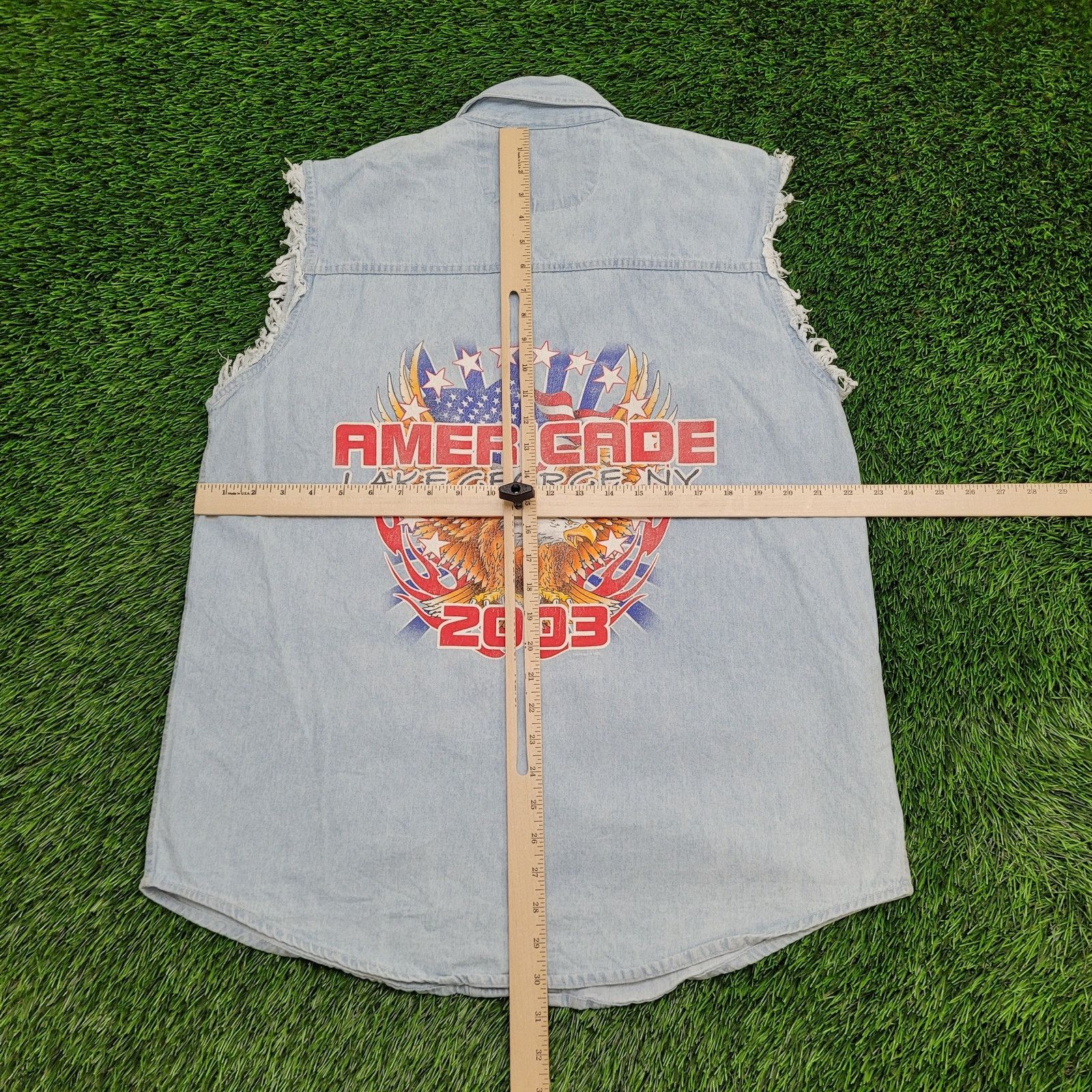 Vintage VTG 2003 Americade Lake George NY Cutoff Denim Shirt M Size US M / EU 48-50 / 2 - 9 Thumbnail