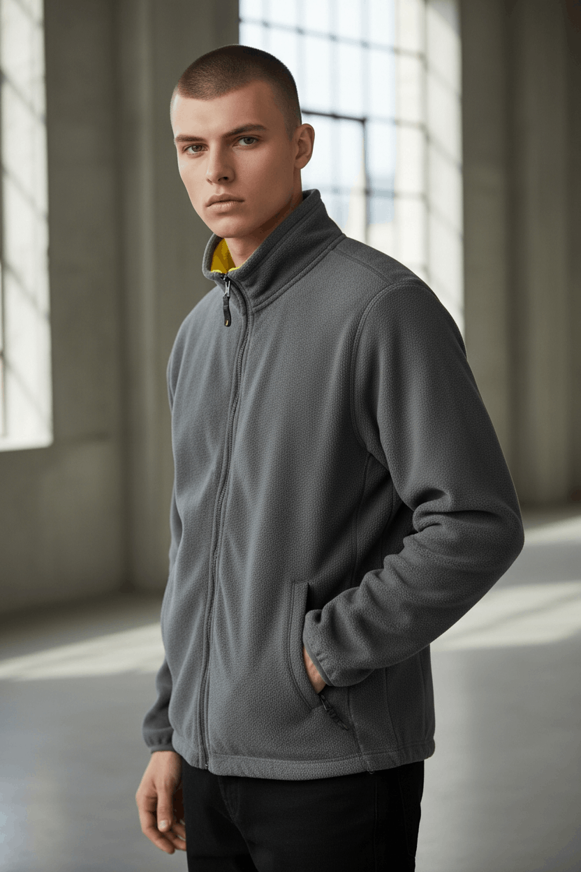 Uniqlo UNIQLO Reversible Grey Yellow Sherpa Fleece Jacket Size US S / EU 44-46 / 1 - 3 Thumbnail