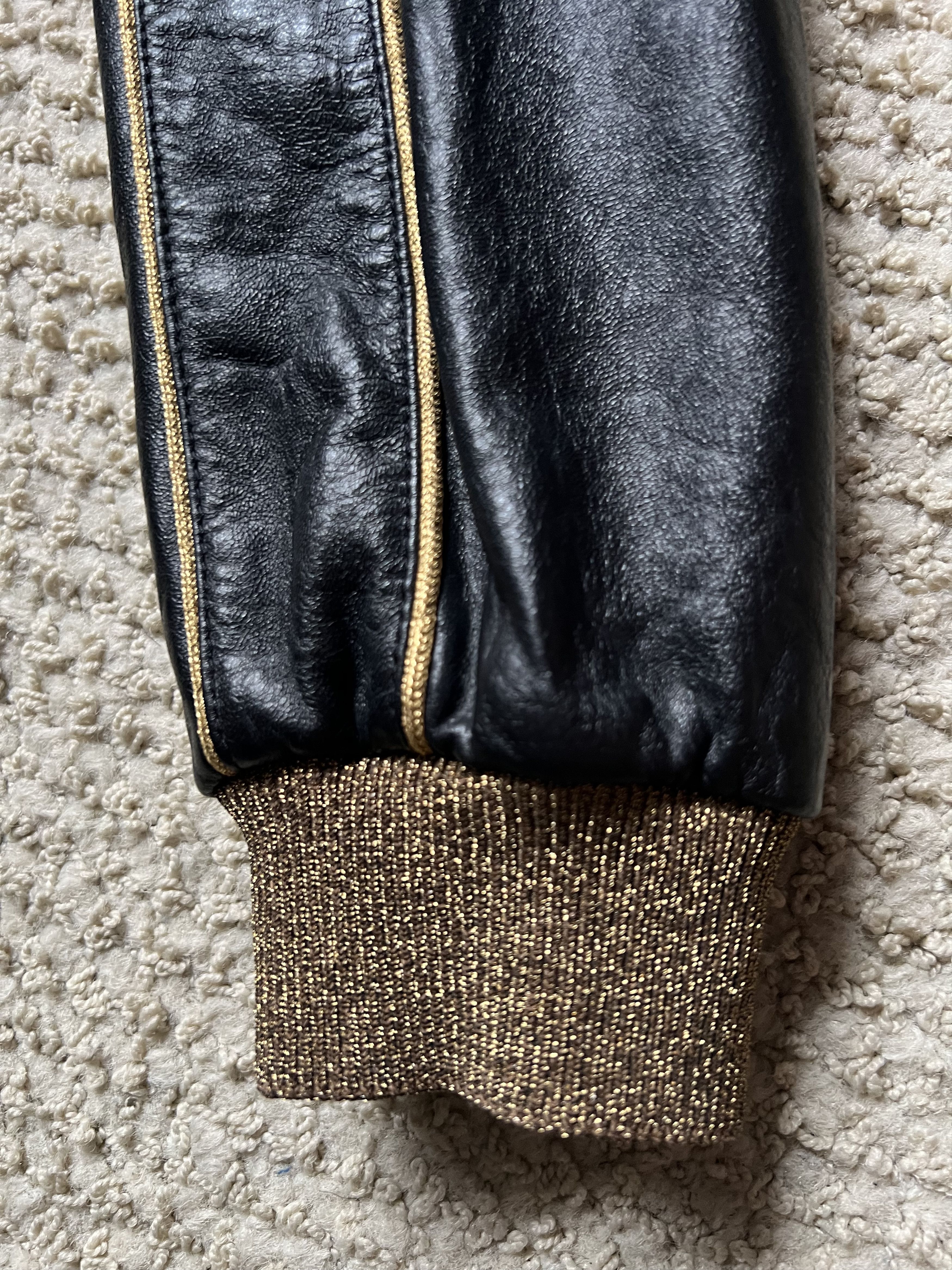 Saint Laurent Paris SS16 Metallic Gold Sequined Bang Leather Teddy Jacket Size US S / EU 44-46 / 1 - 8 Thumbnail