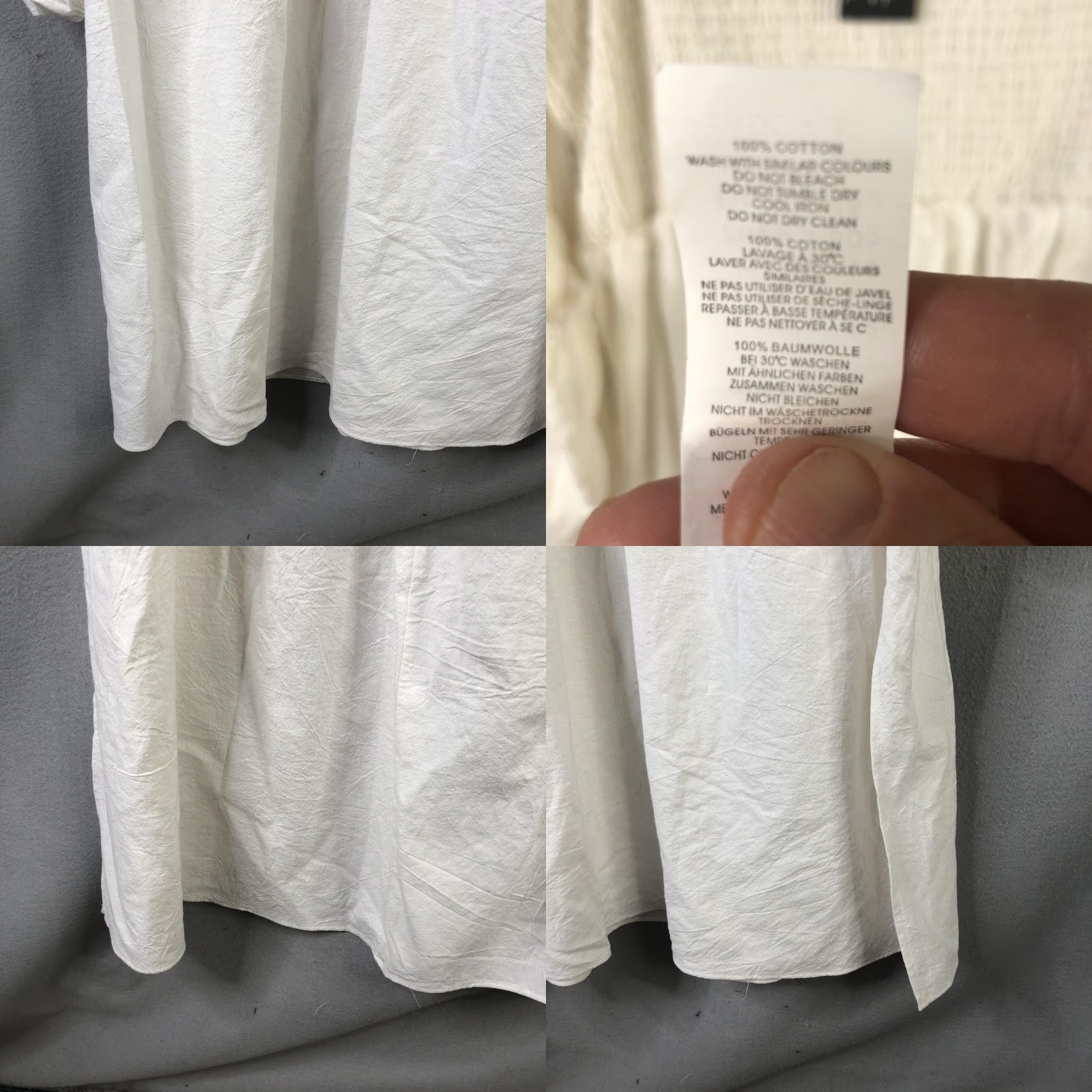 Nasty Gal Nasty Gal Dress Womens 18 White Bardot Smocked Puff Sleeve Boho Midi Sundress Size XXL / US 16-18 / IT 52-54 - 8 Thumbnail