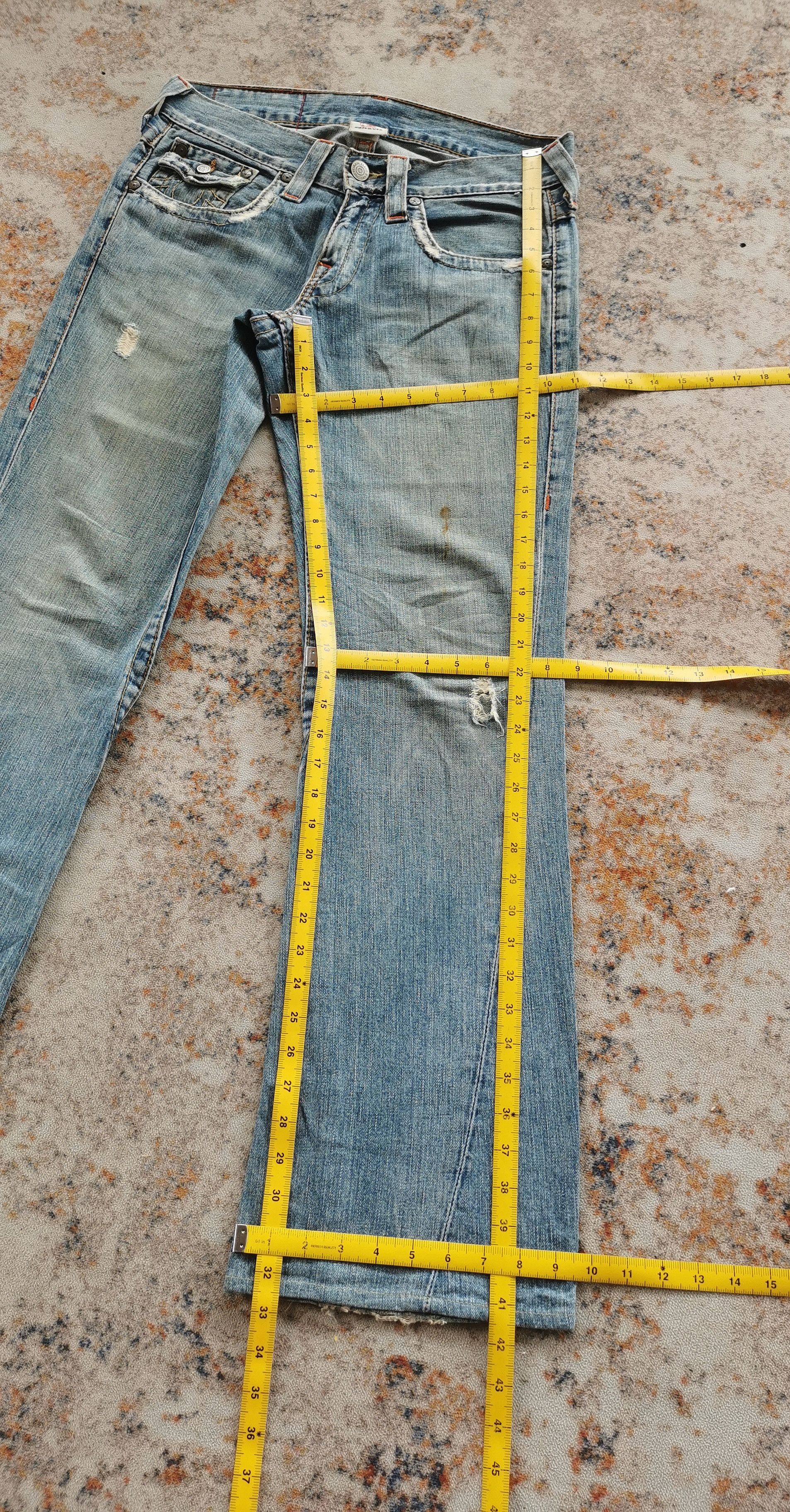 Vintage TRUE RELIGION Flared Distressed Jeans